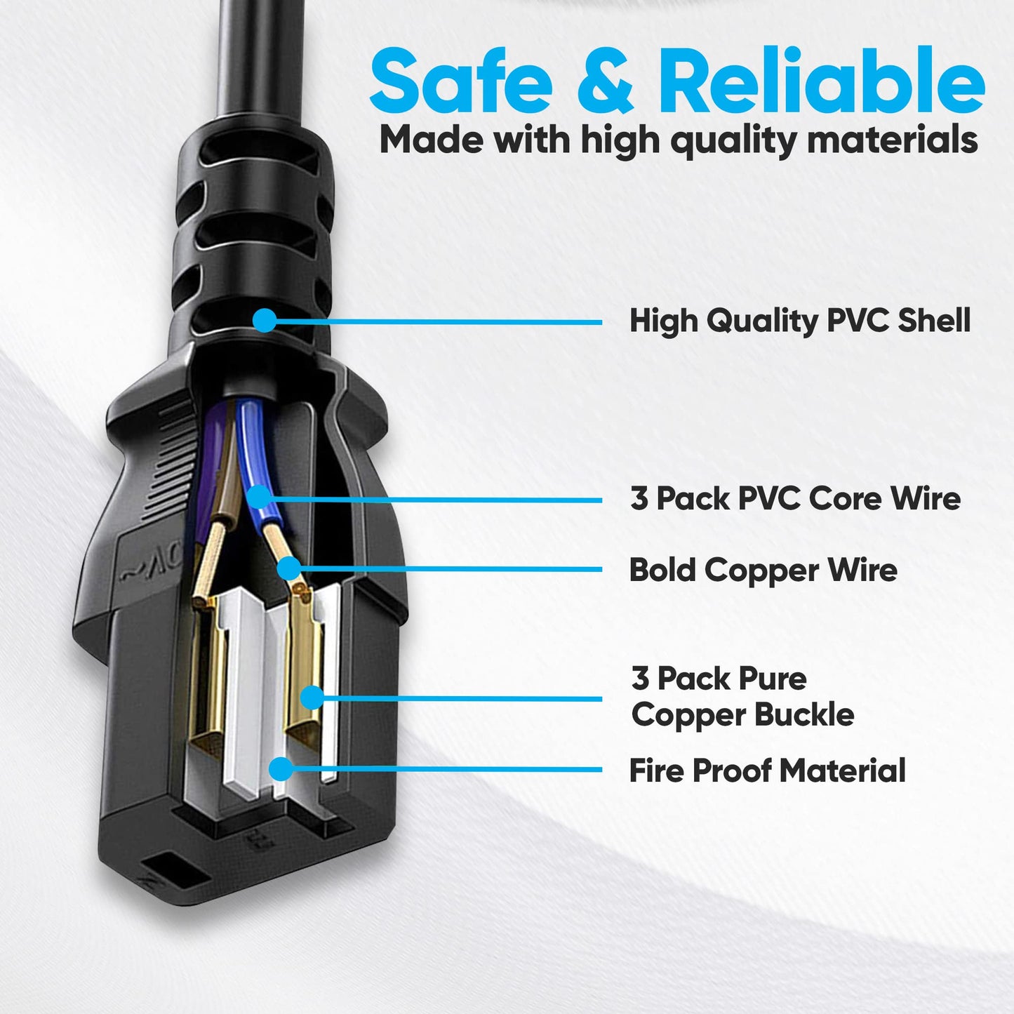 Pyle Power Adapter Cable, 3-Pin (for Pyle Models: PMXU46BT, PMXU67BT, PMXU88BT, PMXU128BT)