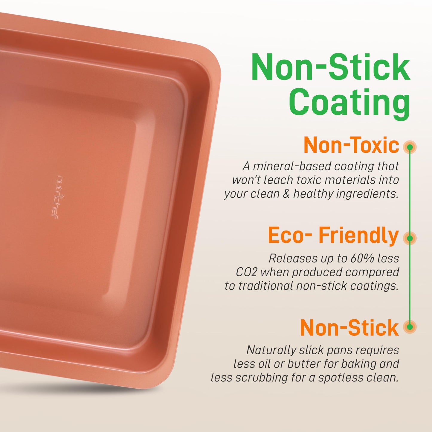 NutriChef 15-inch Roasting Pan, Non-Stick Coated Layer Surface, Great for Food Preparation, Serving, Roasting, Chicken, Pork, Poultry, Pastry, Dessert, Baking, Used for Model Number NCBSCC54