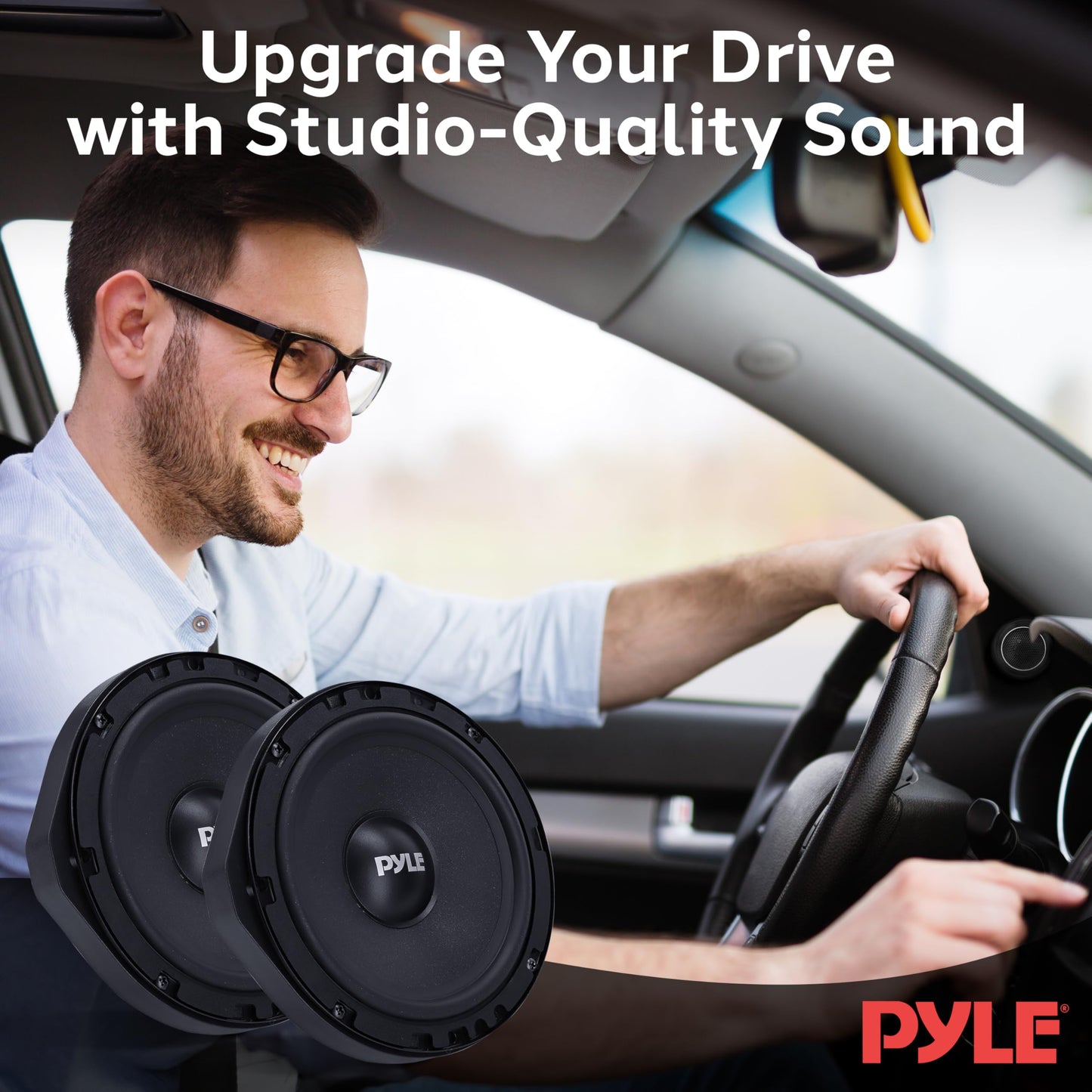 Pyle 2 Way Component Stereo Speaker System for 2006 and Up Honda Civic Vehicles, 300 Watt, 4 Ohm Impedance Two Way Audio Kit, 6.5” Woofers, 1” Tweeters, Butyl Rubber Surrounds, KSV Voice Coils