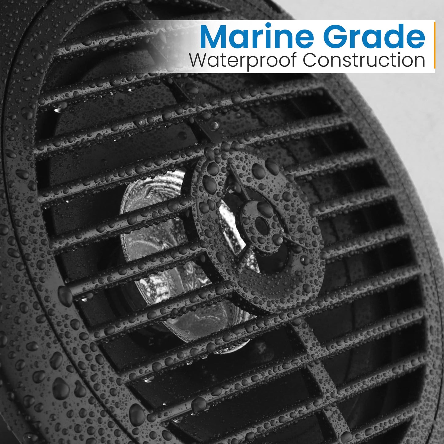 Pyle 6.5 Inch Dual Marine Speakers - 2 Way Waterproof and Weather Resistant Outdoor Audio Stereo Sound System with 120 Watt Power, Polypropylene Cone and Cloth Surround - 1 Pair - PLMR67B (Black)