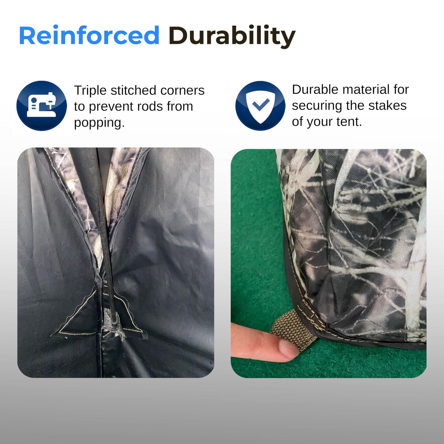SereneLife 2-3 Person Hunting Blind for Deer and Turkey Shooting, See-Through Hunting Gear with Carry Bag, Pop-Up Portable Ground Equipment and Accessories (Camouflage)