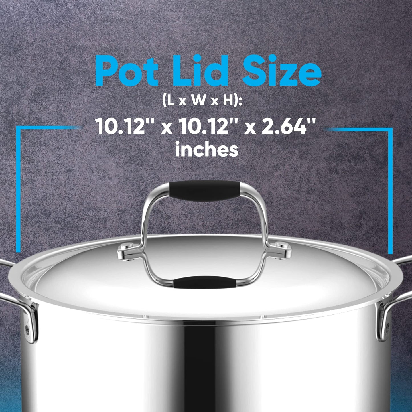 NutriChef Stainless Steel Stockpot Lid - Sturdy and Durable Stain-Resistant Kitchen Cookware Saute Pan Stock Pot Lid w/Handle - Works w/Kitchenware Pots & Pans Set Model NCSSS12