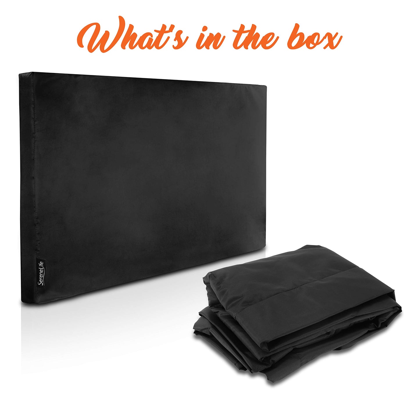 SereneLife Waterproof TV Cover for 30-32 inch TV – Indoor/Outdoor Weatherproof Television with Bottom Cover, Thick Fabric, Dustproof with Remote Control Pocket, Black