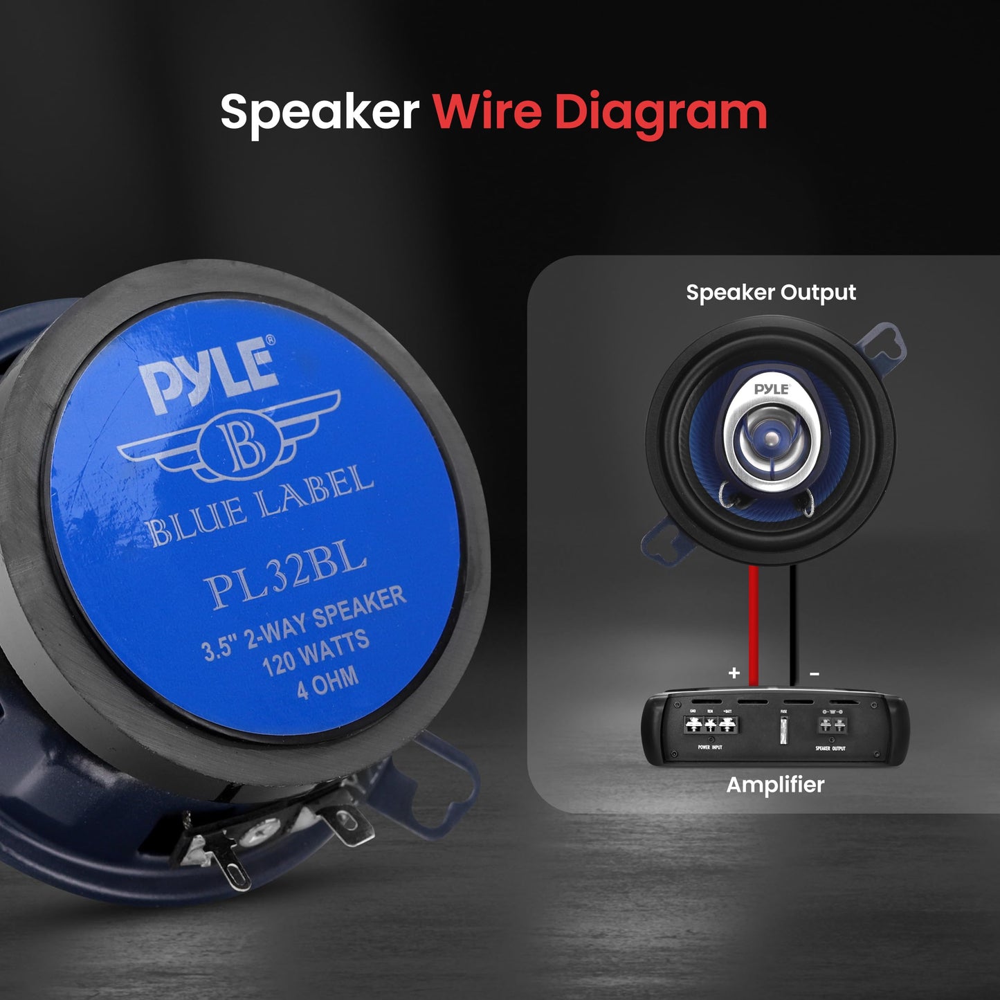 Pyle 3-Way Universal Car Stereo Speakers - 300W 4" x 10" Triaxial Loud Pro Audio Car Speaker Universal OEM Quick Replacement Component Speaker Vehicle Door/Side Panel Mount Compatible PL410BL (Pair)