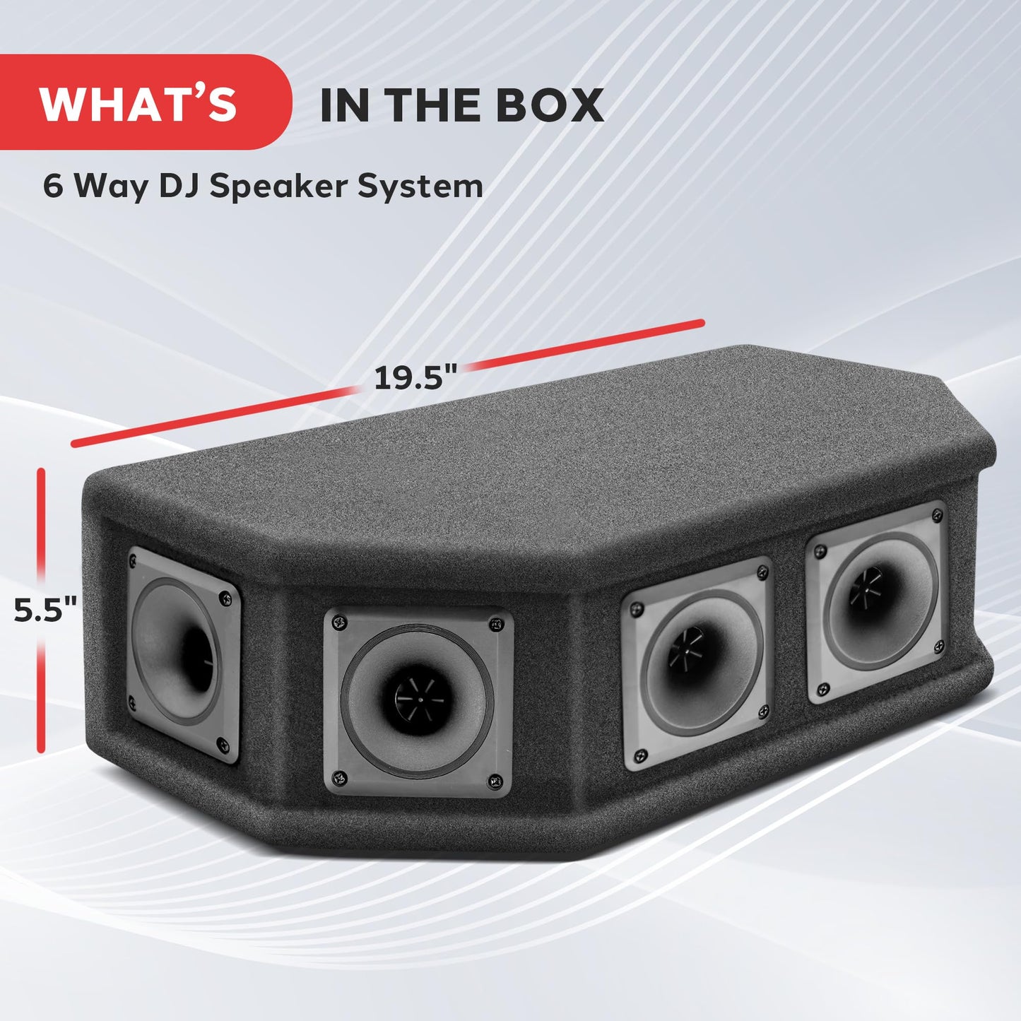 Pyle-Pro 6 Way DJ Speaker System, 300 Watt Peak Power, 150 RMS, Six 2.5 Inch Piezo Horn Tweeters, 8 Ohm Impedance, Full Range Audio Reproduction, Black Carpeted Finish