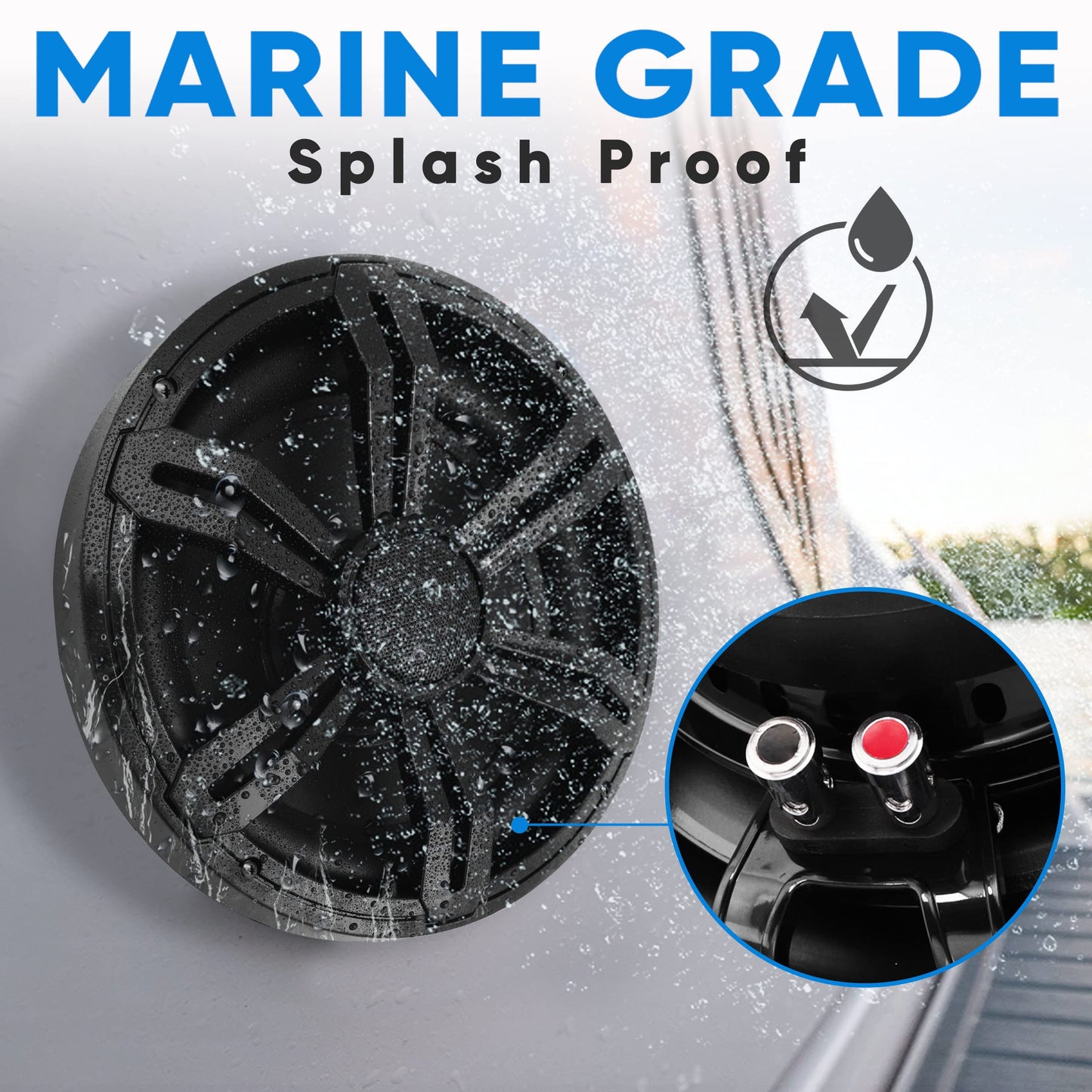 PyleUsa 12” Slim Marine Subwoofer-500W 4 Ohm Waterproof Car Component Speaker System,Low Profile PP Cone w/Rubber Edge, 50 Oz Magnet 2.5" Voice Coil,for Custom Audio Boat Truck Mobile Vehicle (Black)