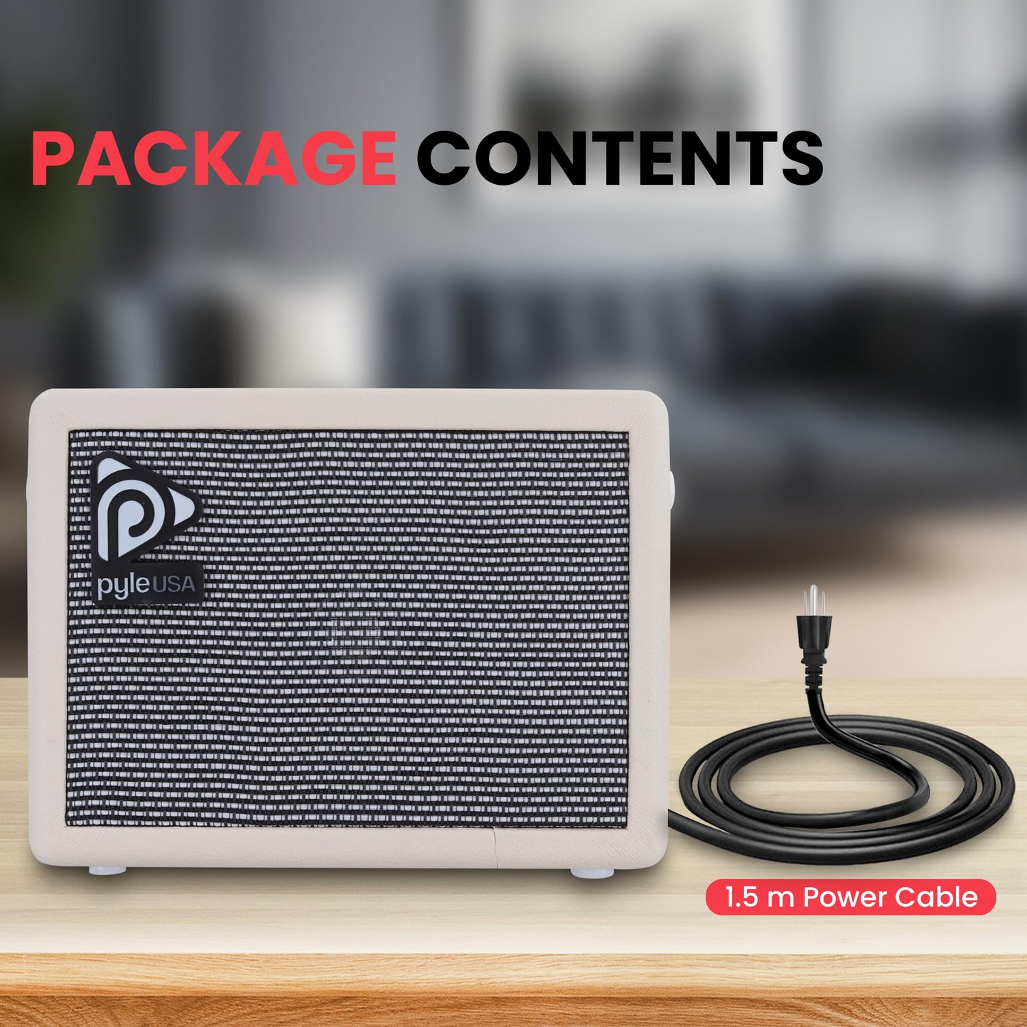 Pyle Portable Electronic Guitar Amplifier - 5'' High-Definition Speaker with Volume, Bass, and Treble Controls | Lightweight Plywood, Gold Plate, and Leather Coating for Enhanced Sound Quality