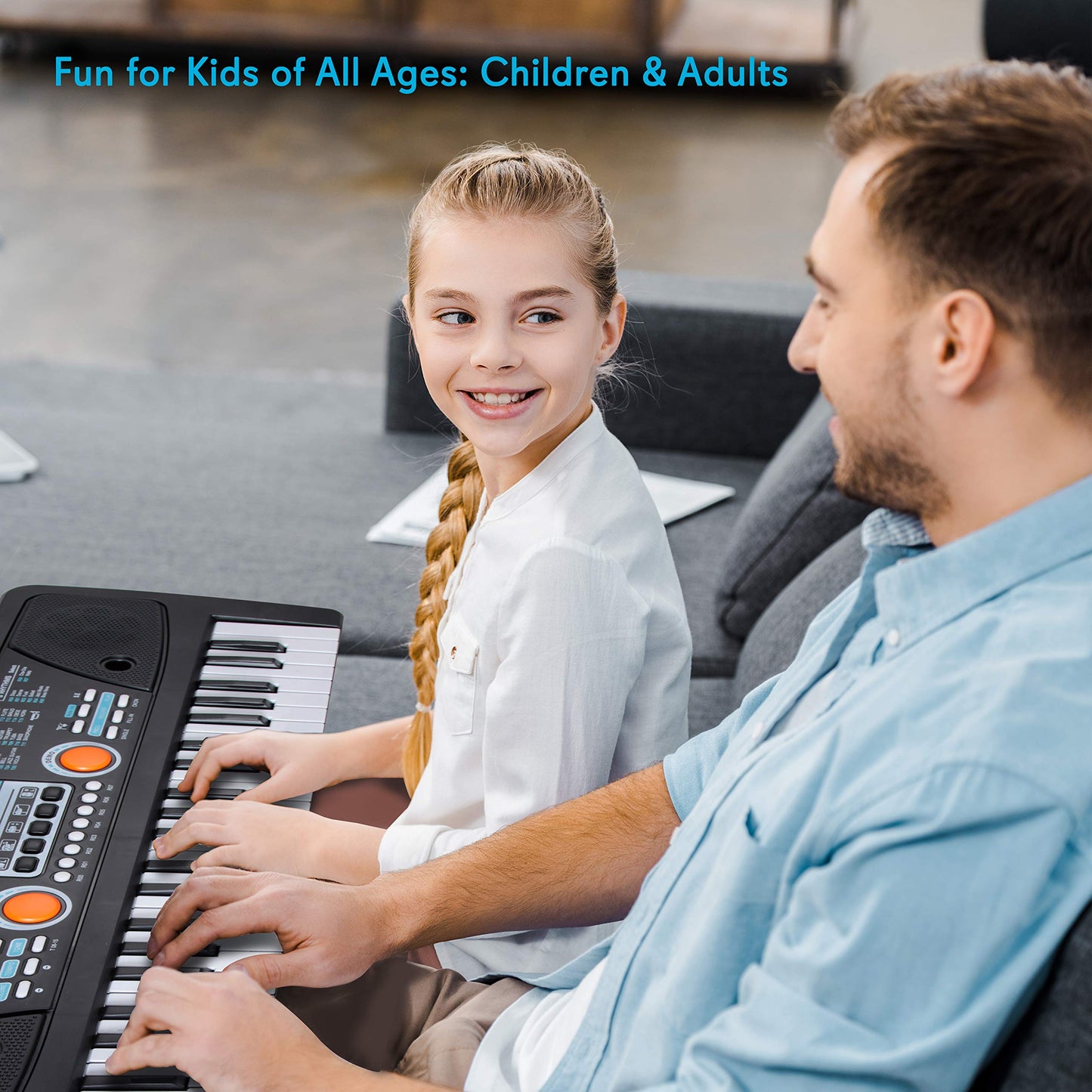 PYLE 49-Key Electric Keyboard Piano – Portable Music Keyboard with Drum Pad, Built-In Microphone, Record & Playback Mode for Home Studio, School & On-the-Go Performance– Ideal for Beginners & Kids