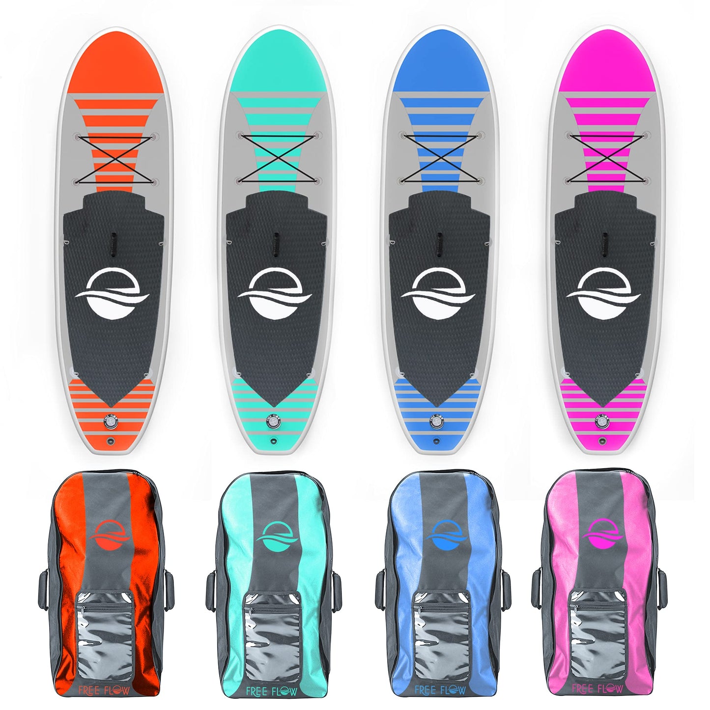 SereneLife Inflatable Stand Up Paddle Board (6" Thick) with Premium SUP Accessories & Carry Bag | Wide Stance, Bottom Fin for Paddling, Surf Control, Non-Slip Deck | Youth & Adult Standing Boat, Pink