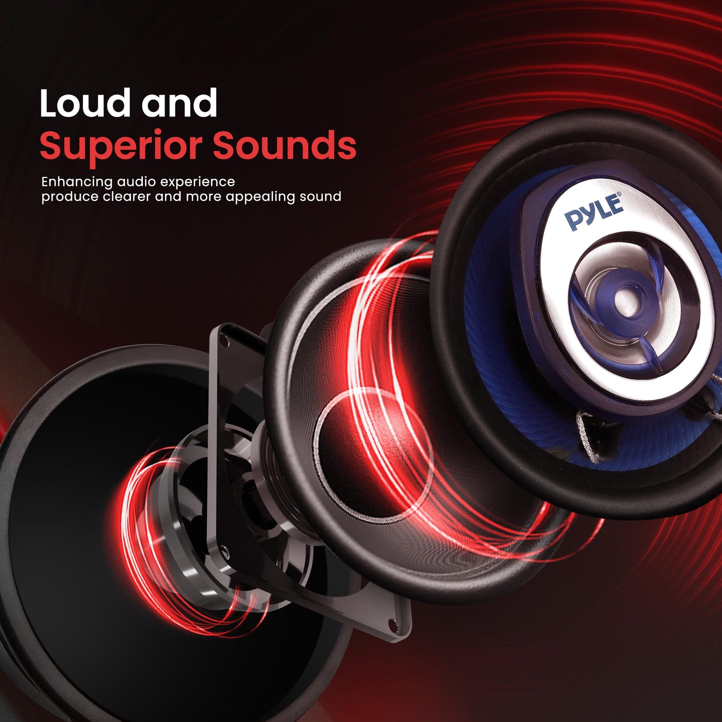 Pyle 2-Way Universal Car Stereo Speakers - 120W 3.5 Inch Coaxial Loud Pro Audio Car Speaker Universal OEM Quick Replacement Component Speaker Vehicle Door/Side Panel Mount Compatible PL32BL (Pair)