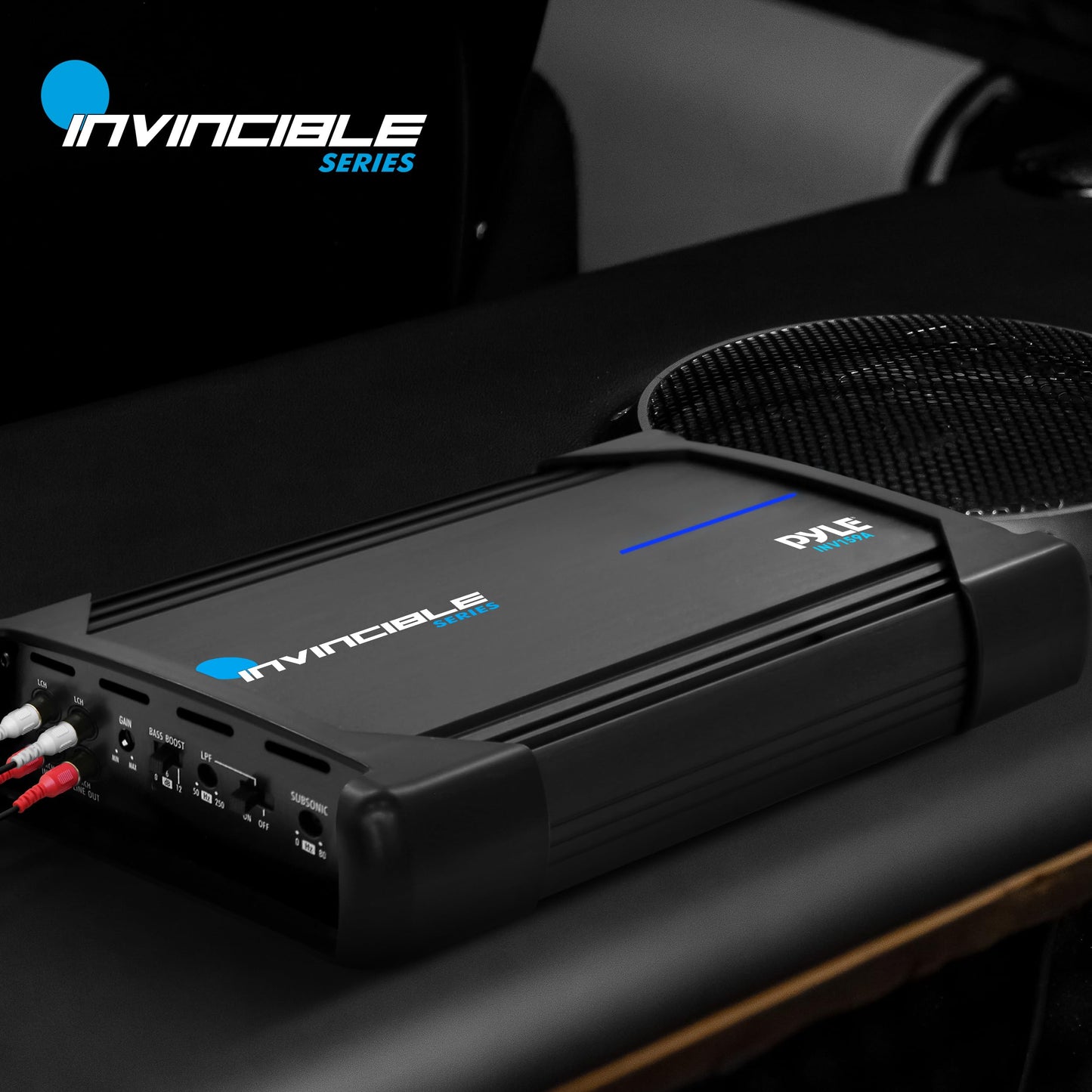 Pyle Amplifier Car Audio, Class AB MOSFET PWM Monoblock Amp Invincible Series, 1 Channel 3000 Watts Max, High-Current Dual Discrete Drive Stages Bass Amp, Advanced Protection Circuitry Car Amplifier