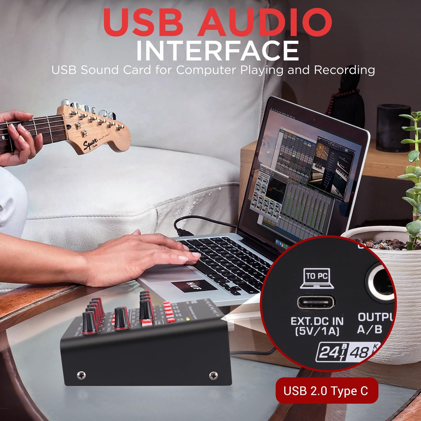 Pyle 8-Channel Wireless BT Streaming Mini Line Mixer with USB Audio Interface - 8 Mono/Stereo Switching Inputs | Ultra-low Noise Design with High Headroom | Built-in USB Sound Card - PMAX8