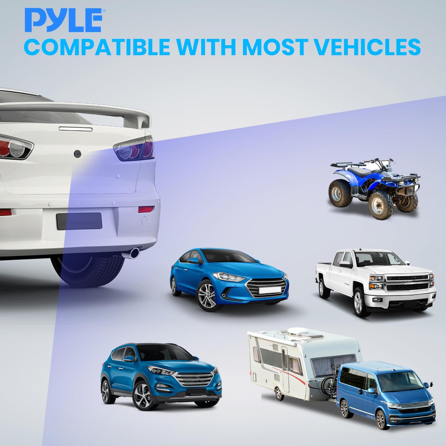 Pyle PLCM12 Rearview Backup Parking Assist Camera (Waterproof Night Vision Cam, Distance Scale Line Display, Flush Mount)
