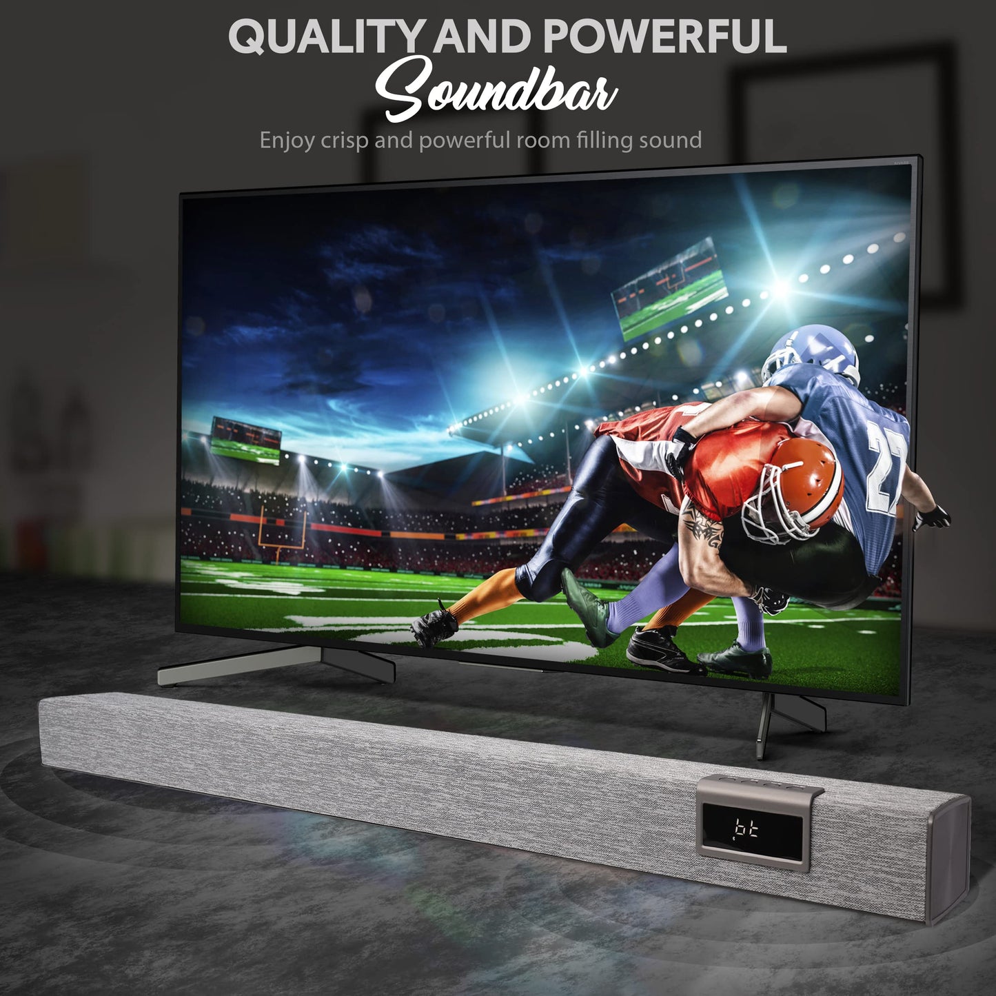 PyleUsa Home Bluetooth Audio Sound bar Stylish, 60W 35" for TV, Supports 4K & HDMI TV's, Optical, COAXIAL, AUX, w/Remote Control,Coaxial & RCA Cables,Class D Digital Stereo Power Amplifier - PSBV40BT