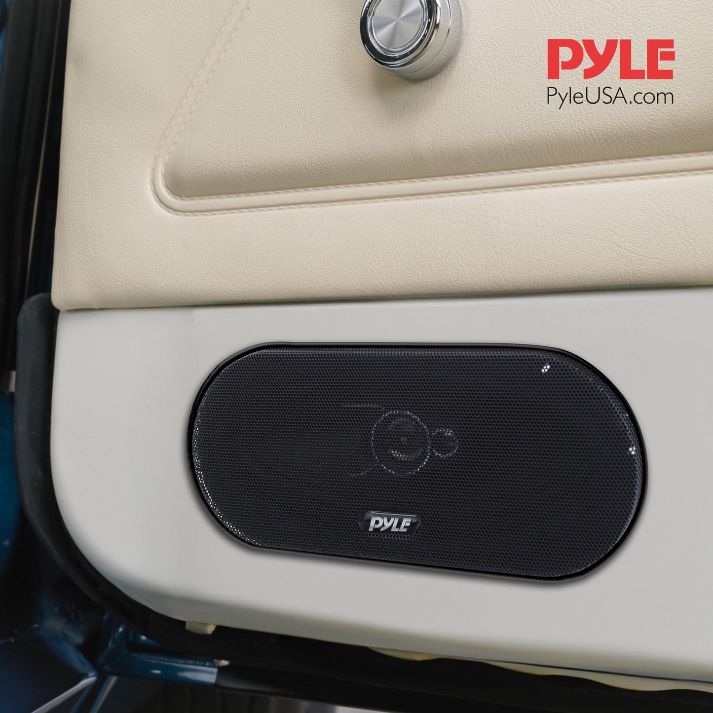 Pyle 3-Way Universal Car Stereo Speakers - 300W 4" x 10" Triaxial Loud Pro Audio Car Speaker Universal OEM Quick Replacement Component Speaker Vehicle Door/Side Panel Mount Compatible, PL410BK (Pair)