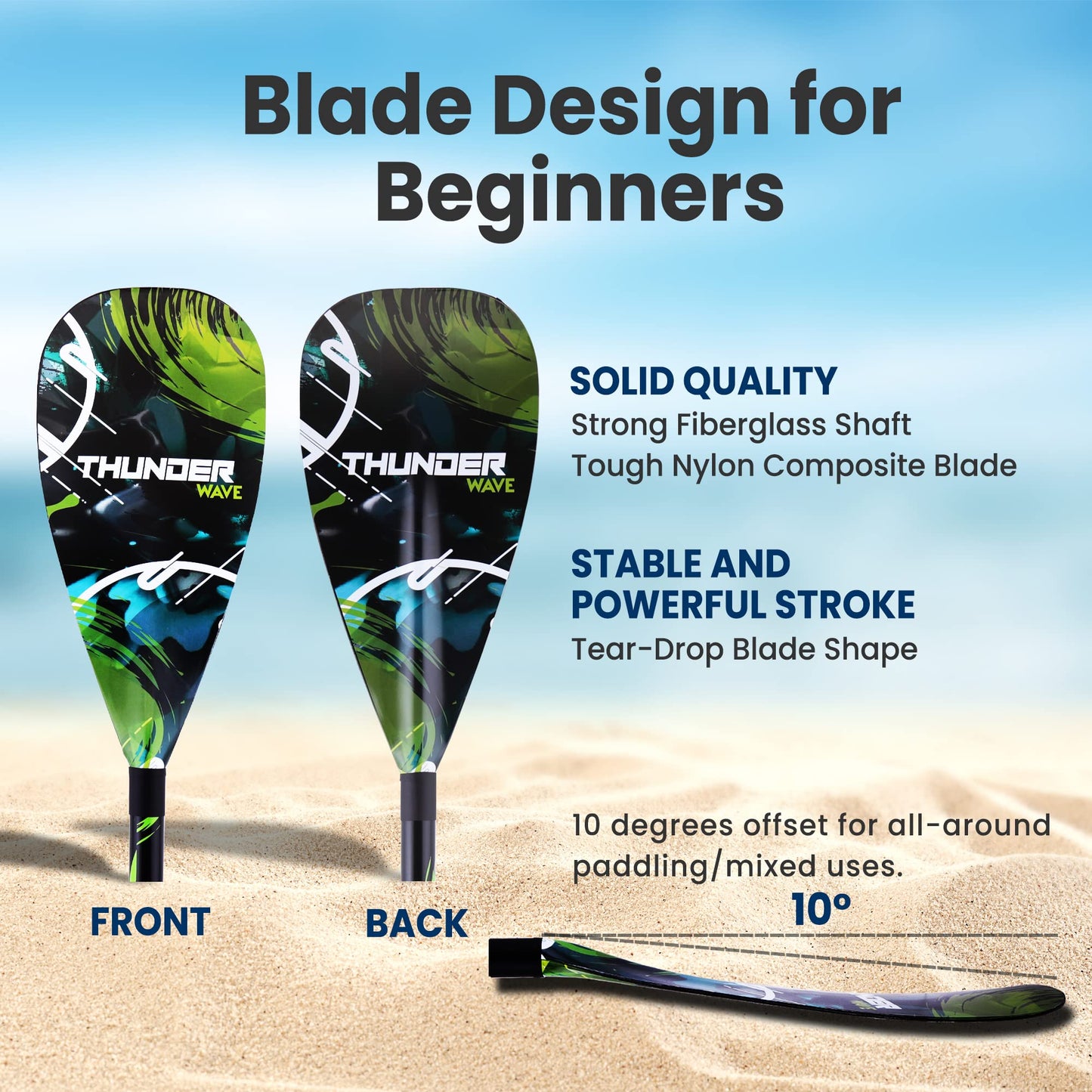 SereneLife Adjustable SUP Paddle - Adjustable 3-Piece Mix Carbonfiber Paddle, Lightweight & Comfortable to Use, Includes Carrying Bag w/ Zip and Handle, Comfortable Grip & Powerful Stroke