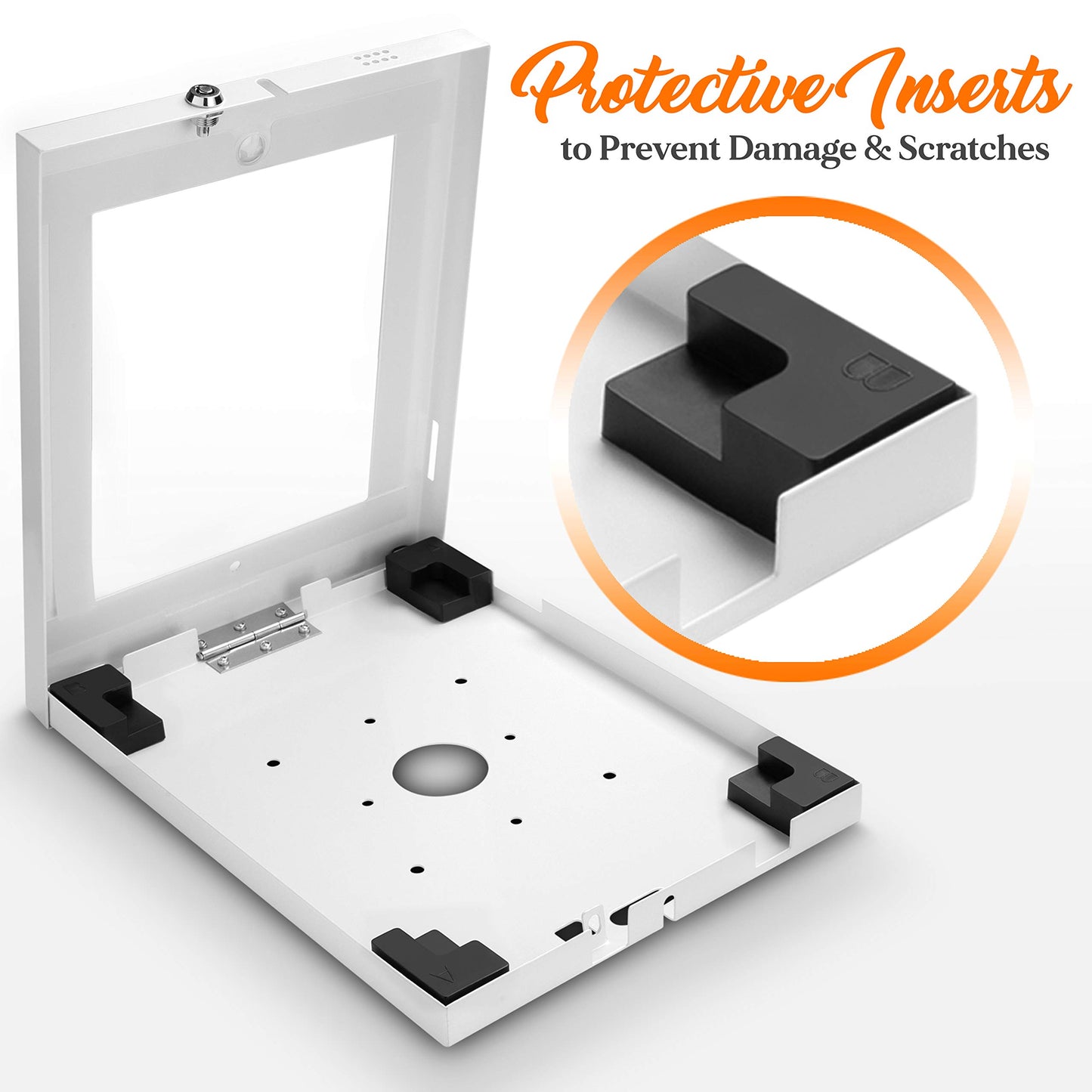 Pyle Anti-Theft Tablet Security Case Holder - 11 Inch Metal Heavy Duty Vesa Wall Mount Tablet Kiosk w/Lock and Key, Landscape/Portrait Mounting, for iPad 2, 3, 4, Air, Air 2 Tablets - PSPADLKW08W