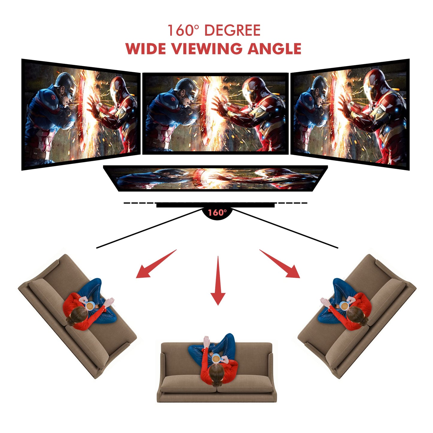 Pyle Foldable Portable Projector Screen - 120" 16:9 HD 4K Lightweight Indoor Outdoor Anti-Crease Movie Projection Display - for Home Theater, Party, Office, Classroom