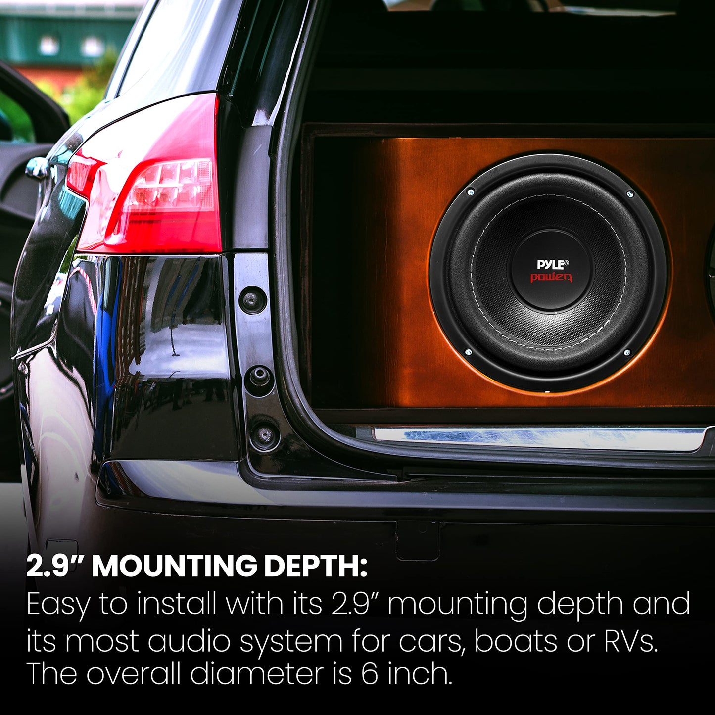 Pyle Car Vehicle Subwoofer Audio Speaker - 6.5 Non-Pressed Paper Cone, Black Plastic Basket, Dual Voice Coil 4 Ohm Impedance, 600 Watt Power, Foam Surround for Vehicle Stereo Sound System -PLPW6D