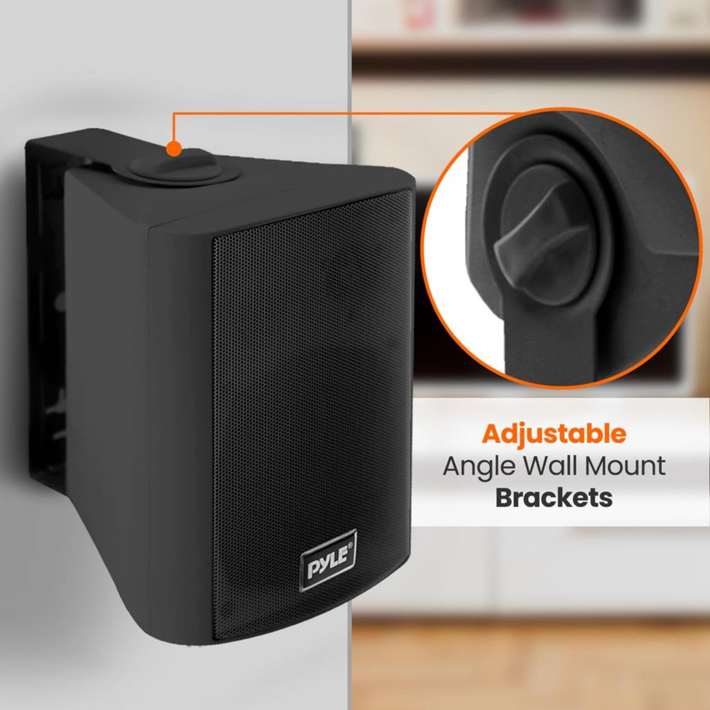 Pyle Waterproof Wall Mount Speaker System - 5.25 Inch Active + Passive Pair Wireless Bluetooth Compatible Indoor/Outdoor Stereo Sound Set with AUX IN - Pyle PDWR52BTBK (Black)