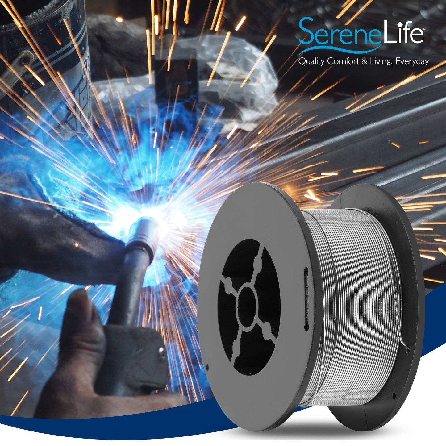SereneLife Flux-Cored Welding Wire - 71T-1 0.8mm, 0.55lbs Spool MIG Welding Wire, Gas Shielded Wire - Pyle PRTSLMIGHWL100