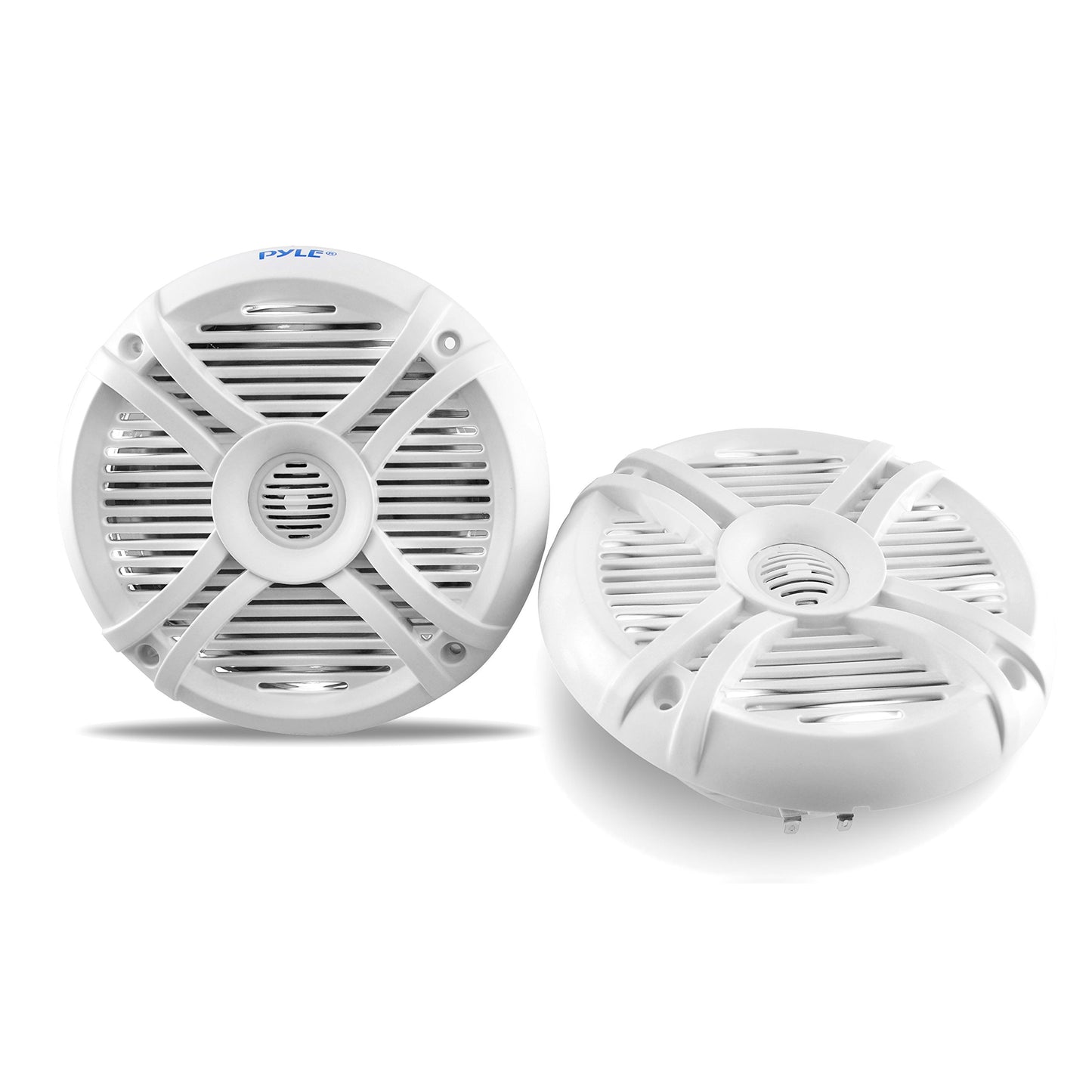 Pyle 6.5” Dual Waterproof Marine Speakers - 250W Outdoor Car/Boat Radio Stereo Speakers Waterproof/Weather Proof Marine Stereo Speakers System Pair- LED Light Mount Kit Speaker Wire Grill PLMRX68LEW