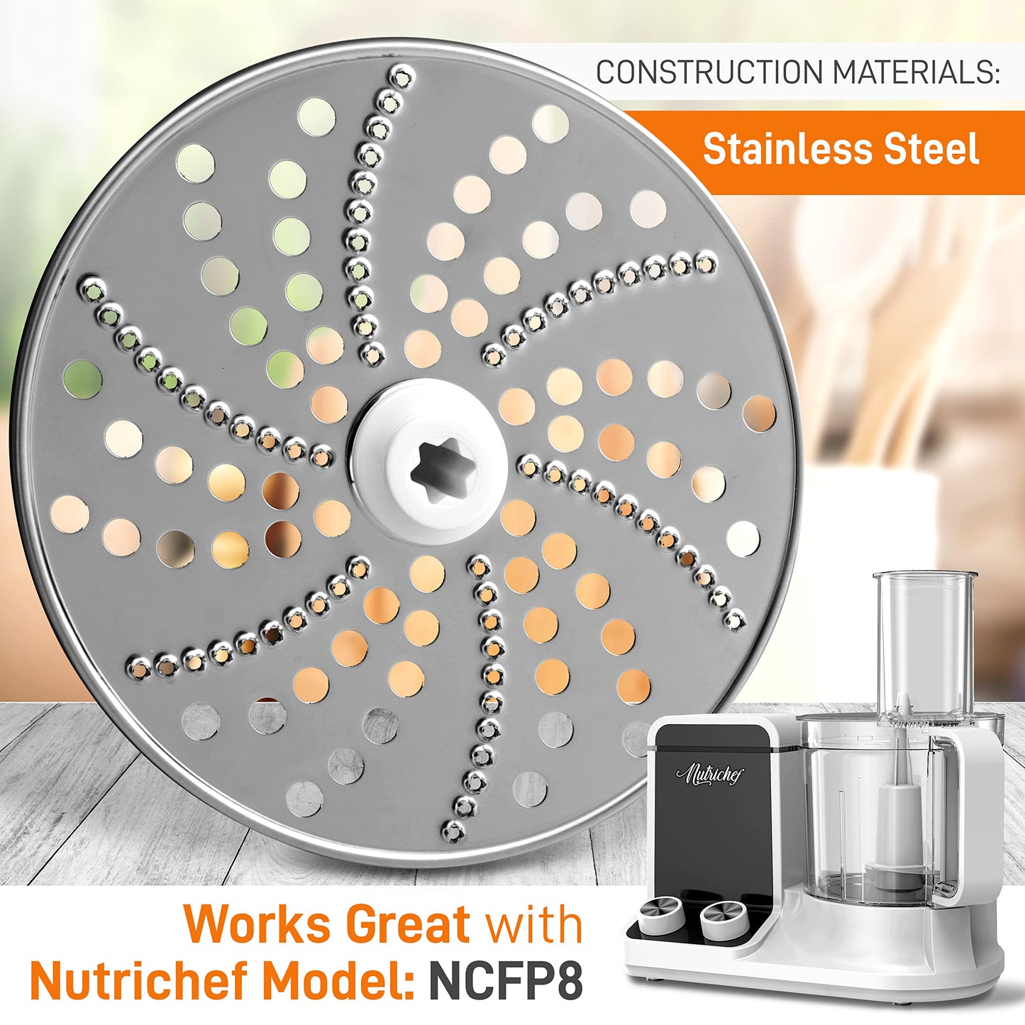 NutriChef Food Processor Masher Blade Disc - Replacement Parts for NutriChef Multifunction Food Processor Model Number: NCFP8