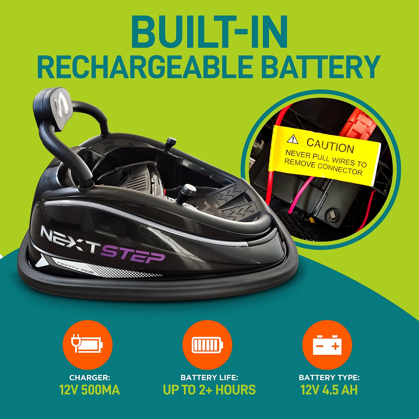 SereneLife 12V Electric Bumper Car for Kids – Remote Control Option, 360° Spin, LED Lights, Safety Belt, Kids Toddler Baby Bumper Car 3-8 Years (Black)
