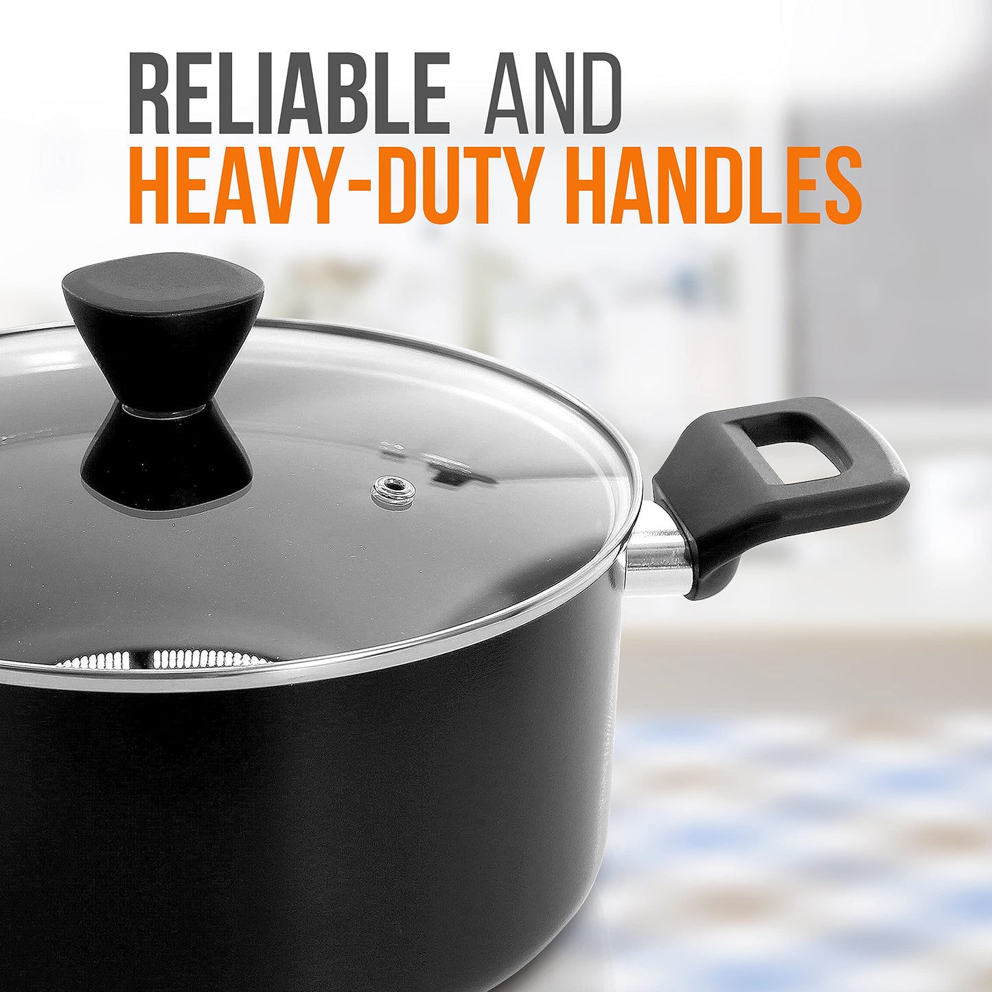 NutriChef Non-Stick Casserole with Lid - High-Qualified Kitchen Cookware with See-Through Tempered Glass Lids, 5 Quart (Works with Model: NCCWA13)