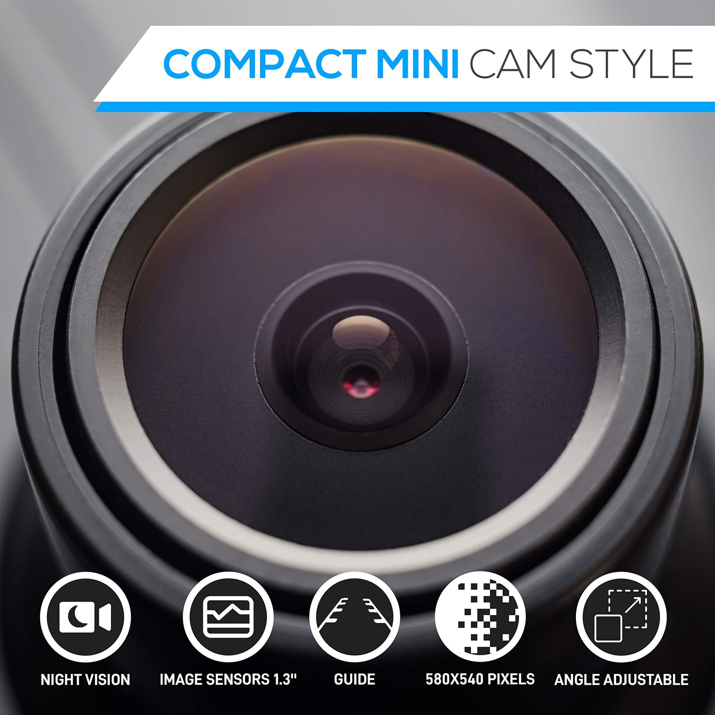 Pyle Universal Front and Rear Dash Camera - 580 x 540 Pixels Compact Mini Car Backup Camera with Night Vision, Waterproof IP-68, 170° Adjustable Viewing Angle, Reverse & Rearview Parking Assistance