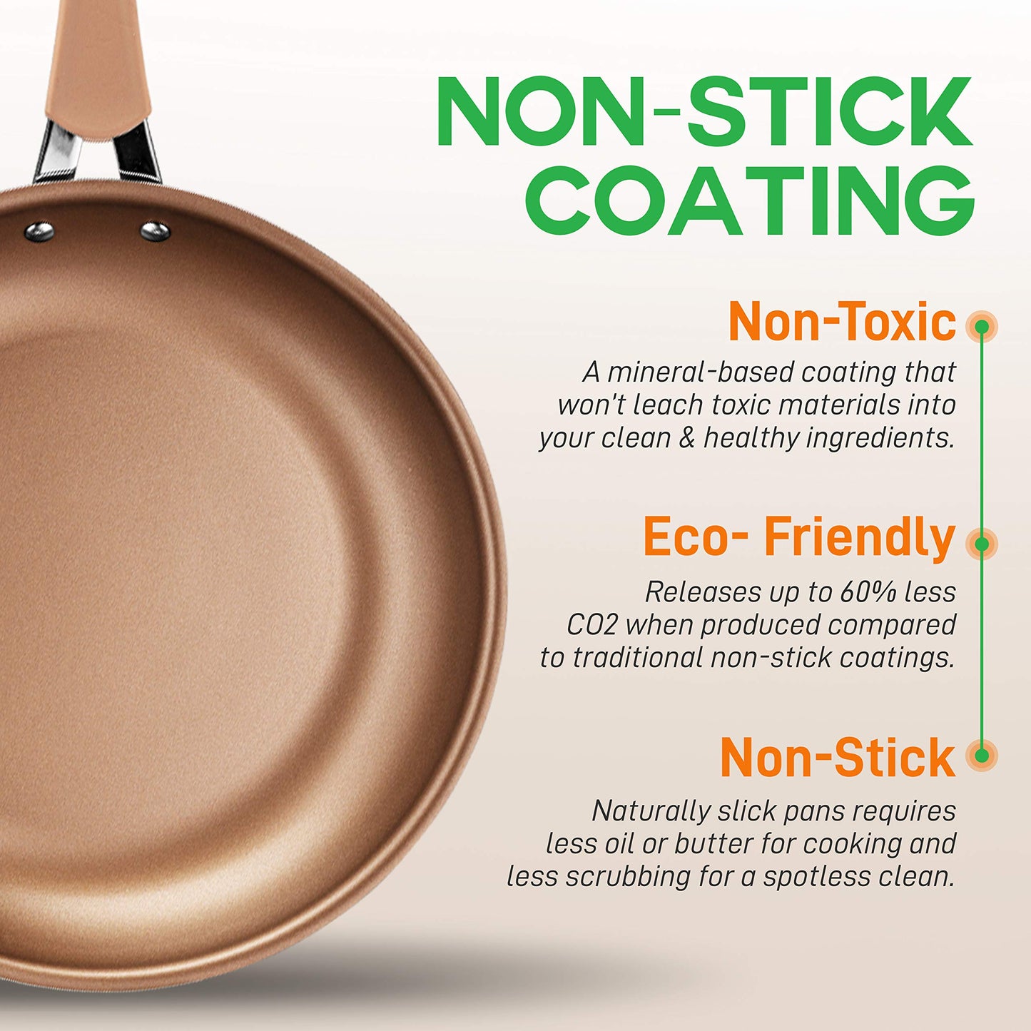 NutriChef 10'' Durable Medium Fry Pan-Non-Stick High-Qualified Cookware, Induction PTFE/PFOA/PFOS-Free Heat Resistant Lacquer Kitchen Ware, Compatible with Models: NCCW14S & NCCW20S, One Size, Brown