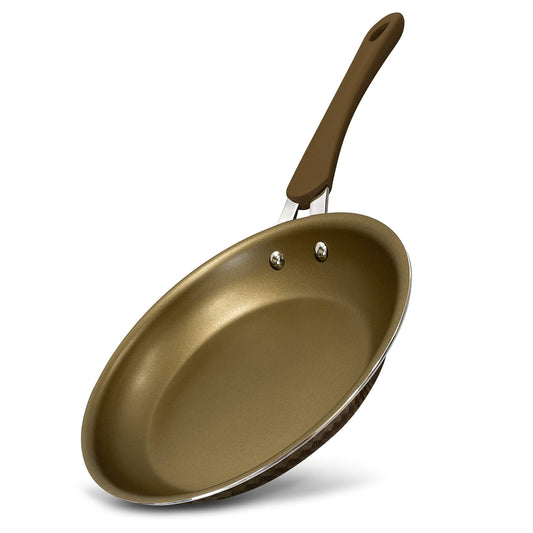 NutriChef 8'' Durable Small FryPan Nonstick High-Qualified Kitchen Cookware,Induction compatible PTFE/PFOA/PFOS-Free Heat Resistant Lacquer Kitchen Ware,Compatible with Model:NCCW11COF,One size,Coffee