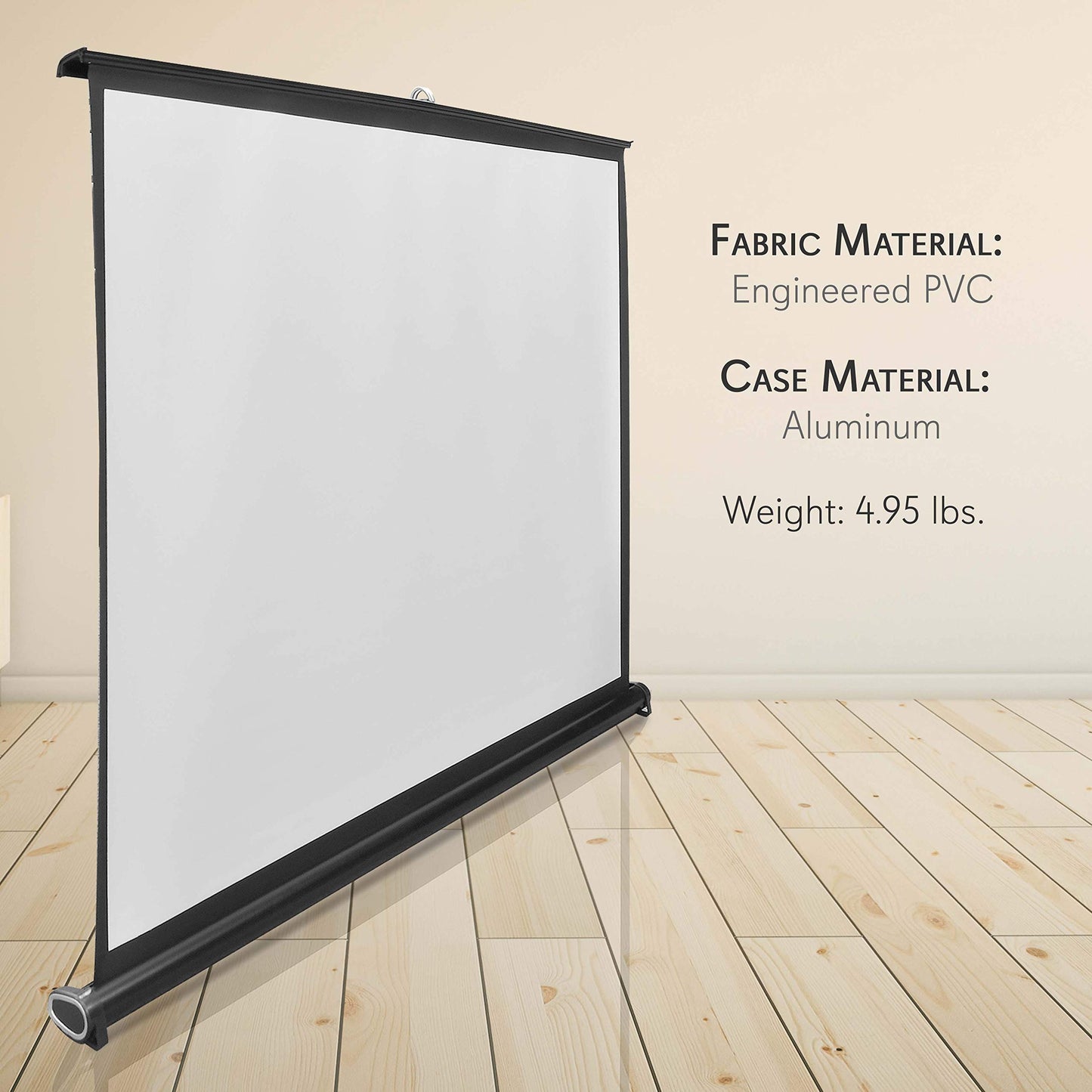 Pyle 50 Inches Projector Screen Portable Floor Standing Fold-Out Roll-Up Tripod Manual, Mobile Movie Screen, Home Theater Cinema Wedding Party Office Presentation, Quick Assembly - PRJTP53,White