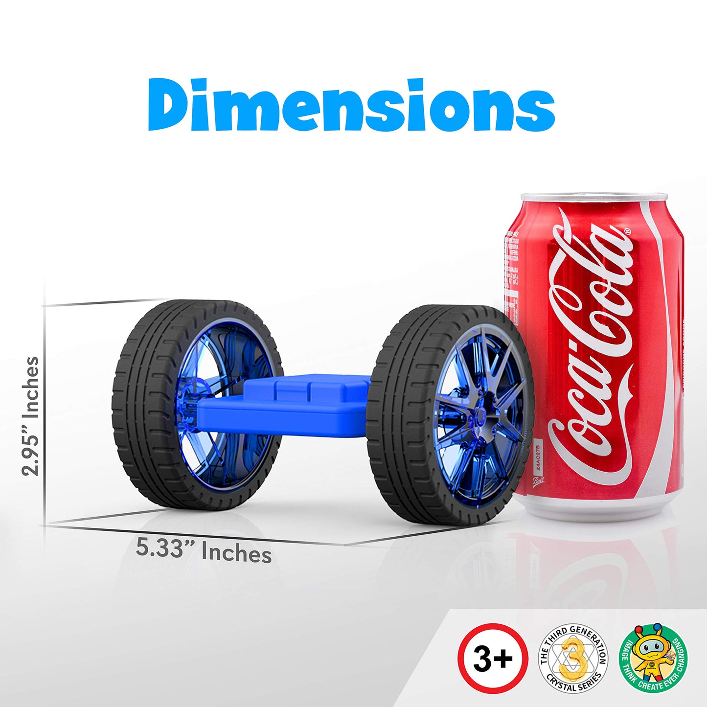Hurtle Magnetic Blocks Wheels Set - Compatible with Other Brands of Standard Size Magnetic Tiles, Magnetic Toys Wheels Bases for Kids/Toddlers (2 pcs.)