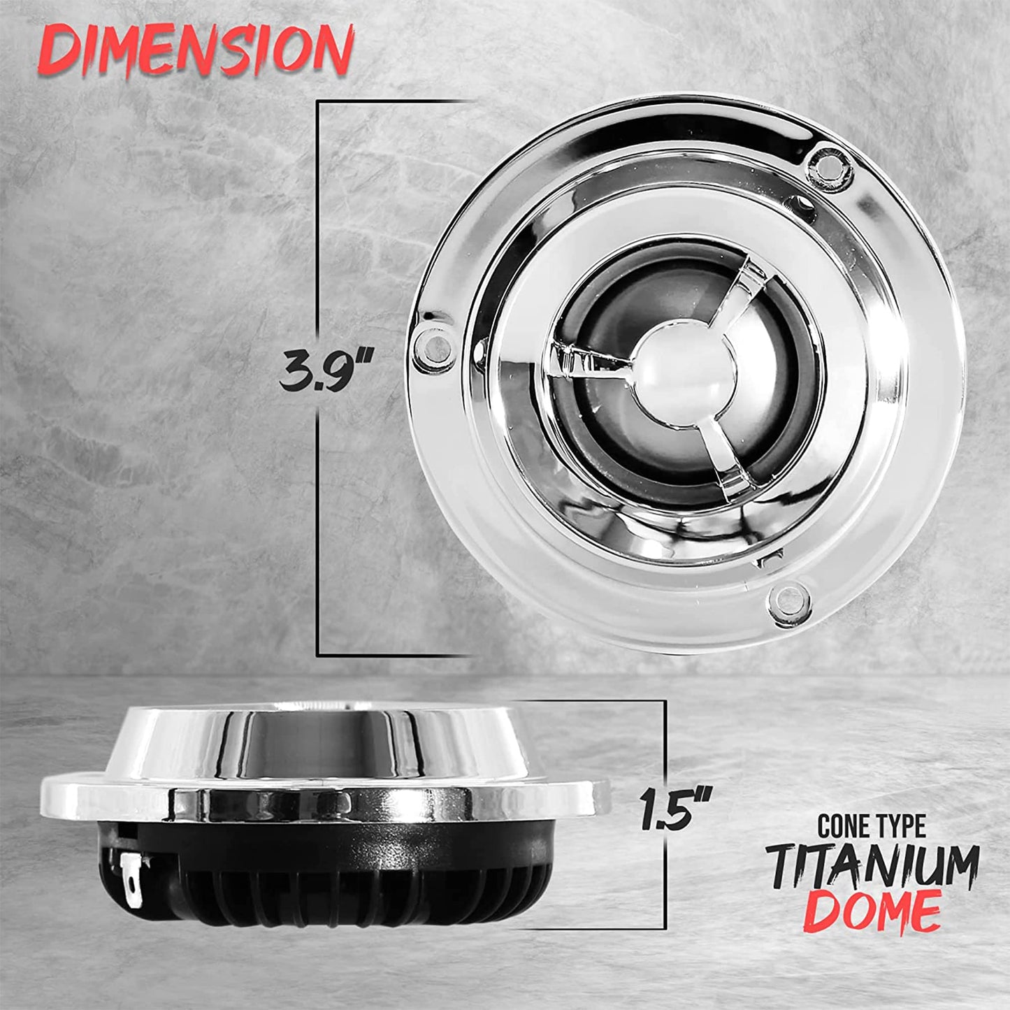Pyle 4" Titanium Tweeter with Engineering Plastic Frame - 200 Watts, 1.75'' Voice Coil, Car Audio Tweeter for Stereo and Speaker - PDBT33