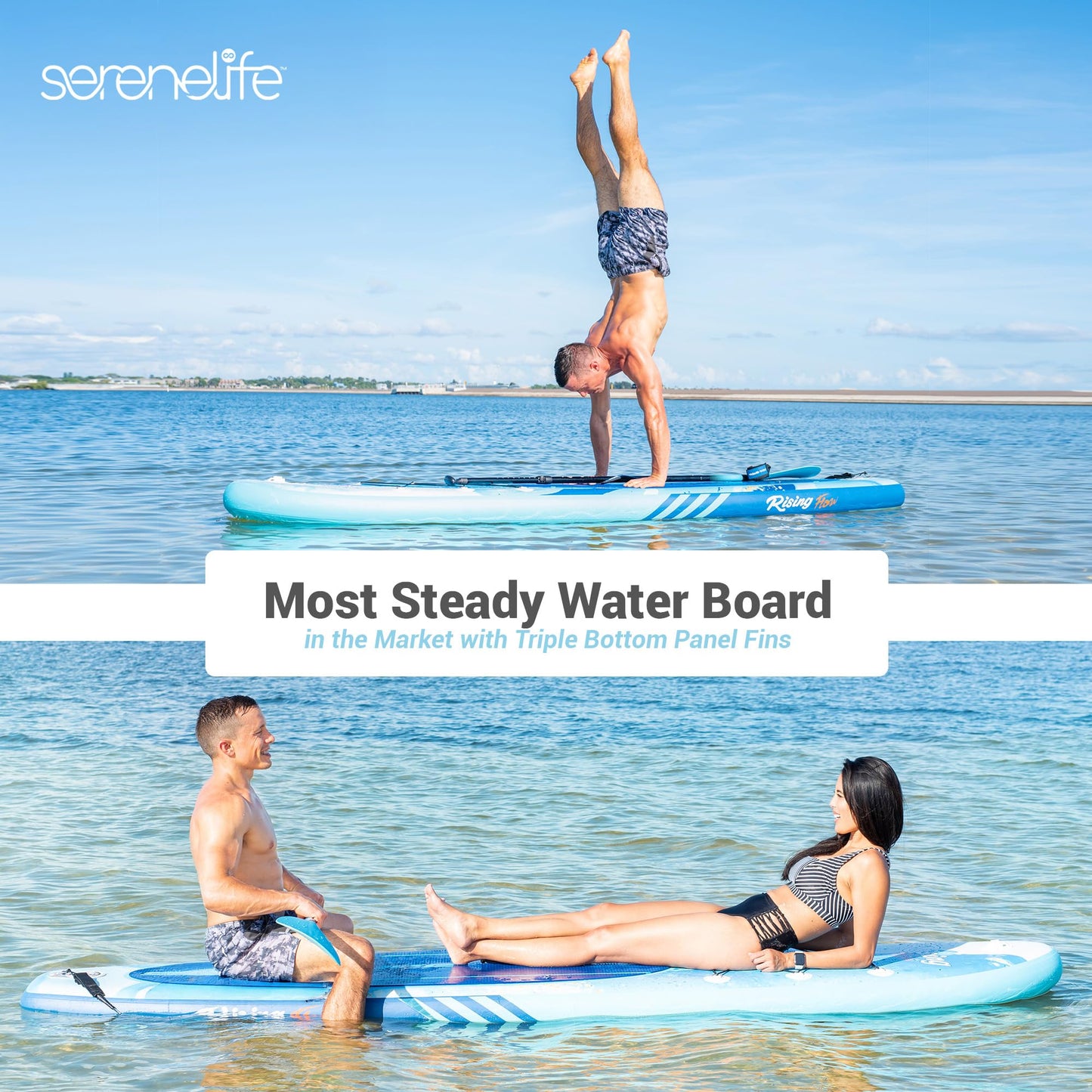 SereneLife Replacement Fin for SereneLife Inflatable Stand-Up Paddle Boards, Compatible with Thunder Wave Model SLSUPB518, Universal Paddle Board Fin for Water Sports
