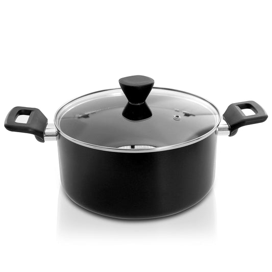 NutriChef Non-Stick Casserole with Lid - High-Qualified Kitchen Cookware with See-Through Tempered Glass Lids, 5 Quart (Works with Model: NCCWA13)