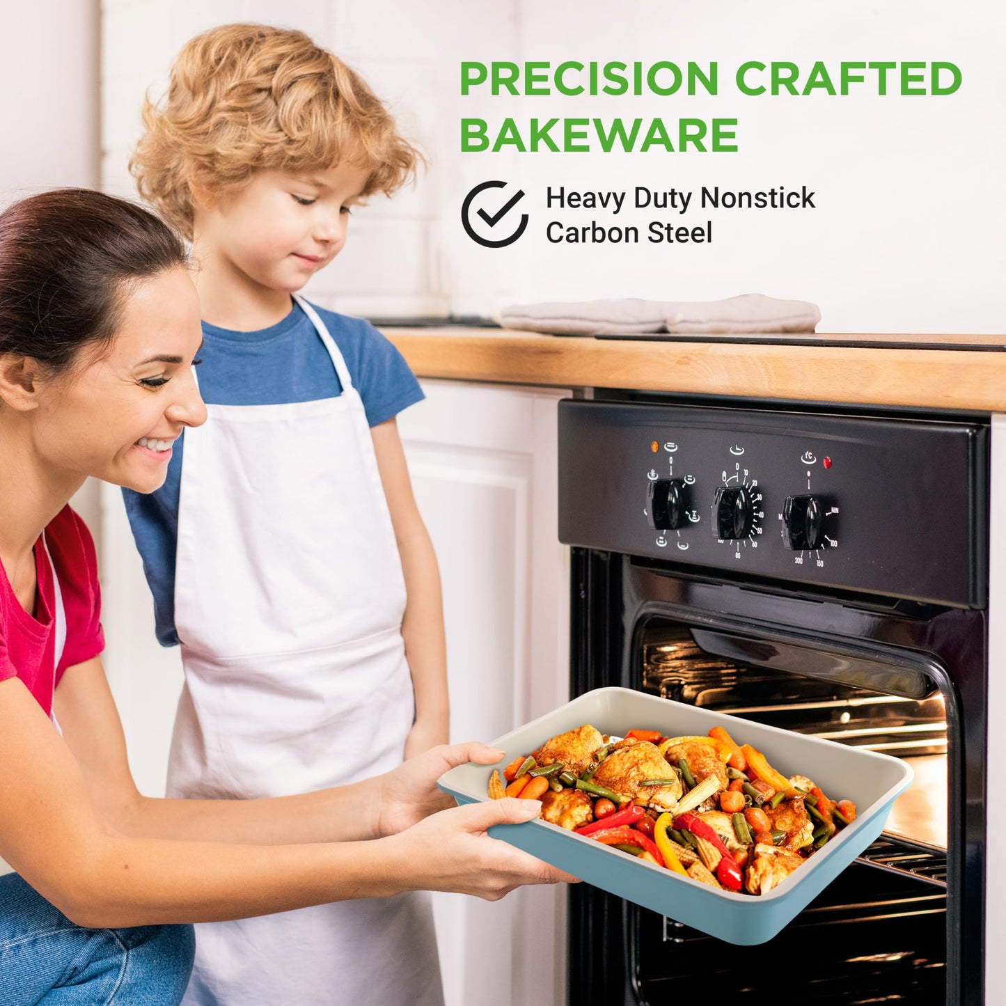 NutriChef 13-inch Ceramic Wide Baking Pan, Non-Stick Coated Layer Surface, Great for Food Preparation, Serving, Pastry Dessert Baking, Used for Model Number NCBK6CT5 and NCBK6CT5.5