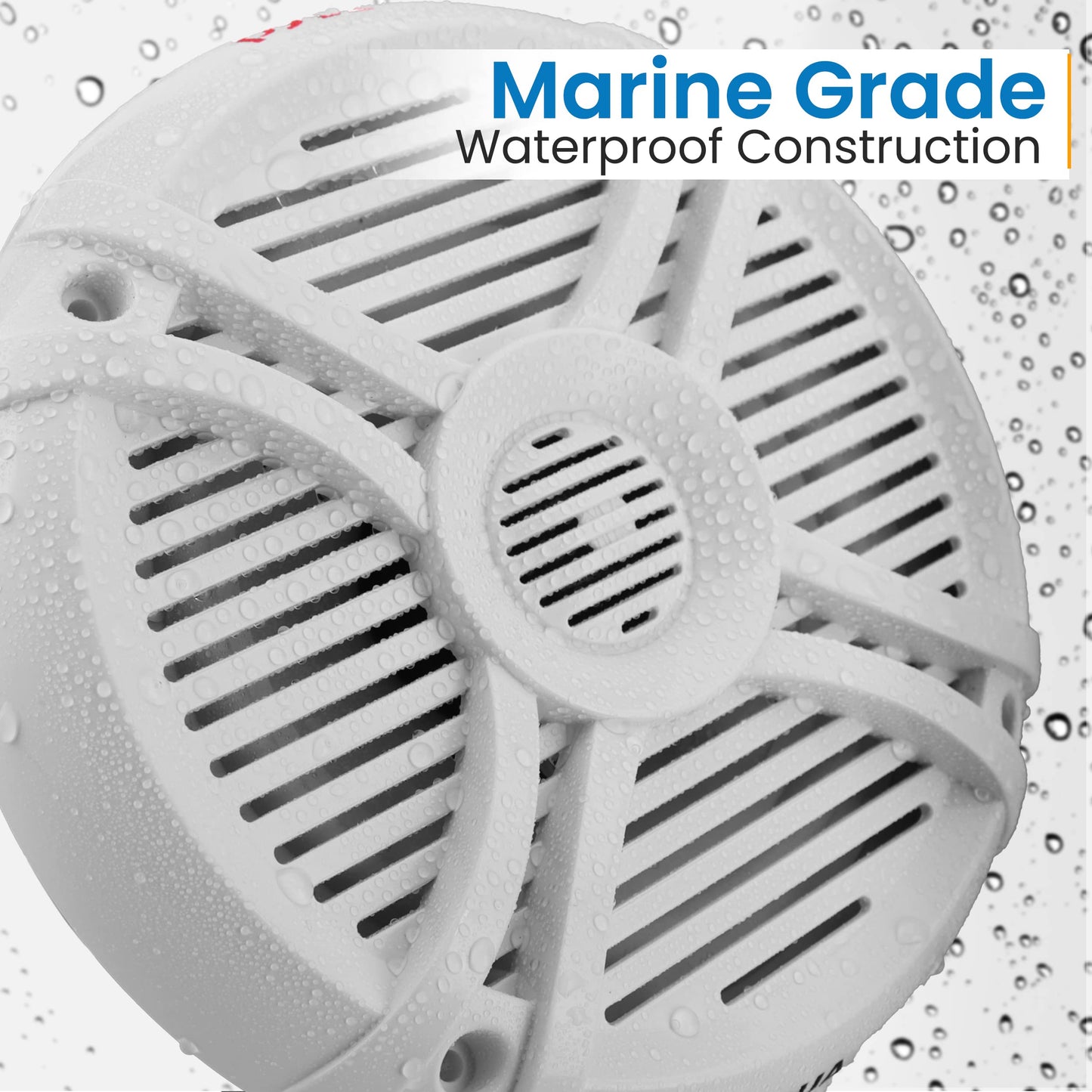 Pyle 250 Watt Marine Speaker System - Water Resistant Dual 2 Way 6.5 Inch Outdoor Stereo Audio Sound Speakers w/ 65Hz-20kHz Frequency Response, Heavy Duty 35oz Magnet Structure - Pyle PLMRX67 (White)