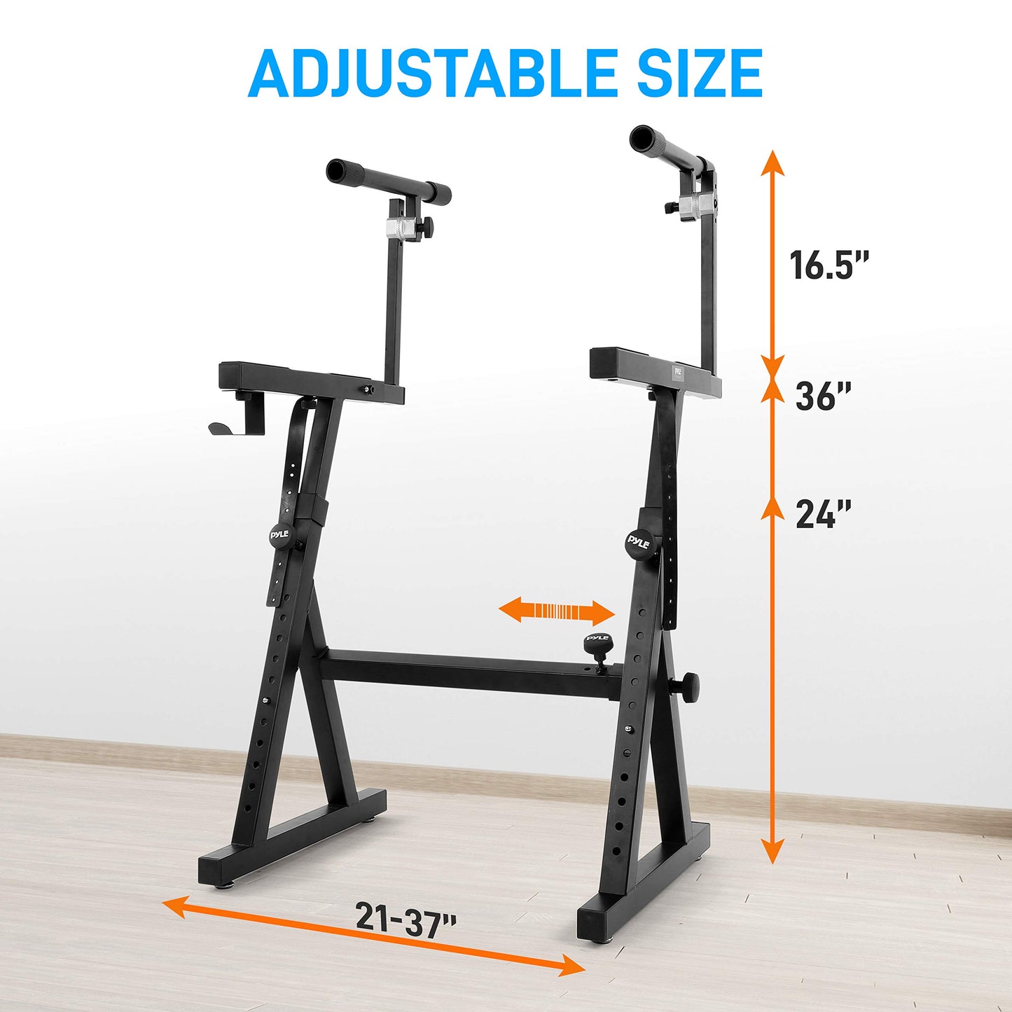 PYLE Heavy-Duty Multi-Functional Music Stand - Z Style & Portable, 2nd Tier, Height & with Adjustment, Digital Keyboard Stand, Rack Case w/Ergonomic Design, for Home Studio etc. - Pyle PKST2TZ , black
