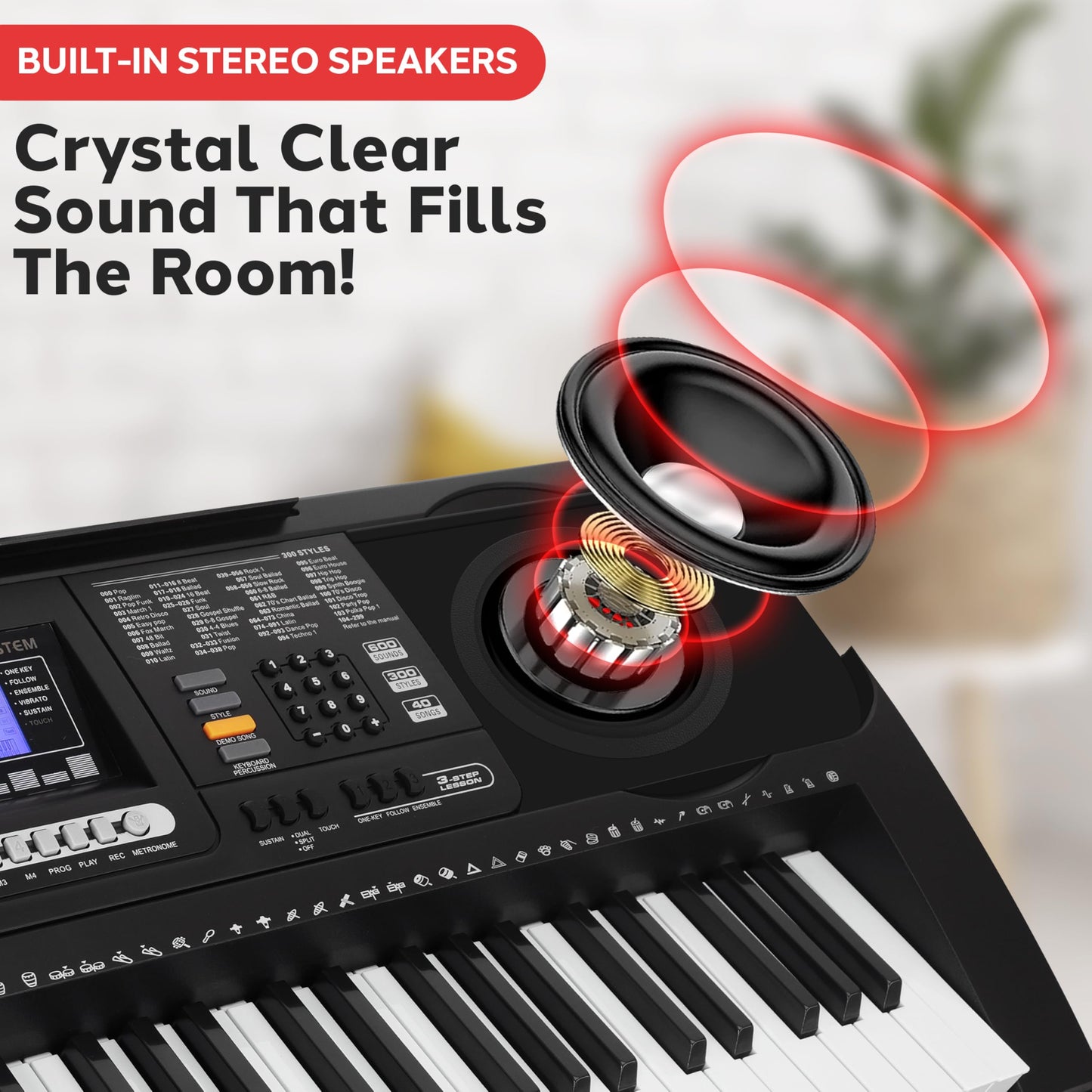 Pyle, Digital Musical Karaoke Portable Electronic Piano Includes Water-Resistant Case Bag Stool & Keyboard Stand (61 Keys), Stadard (PKBRD6151PB)