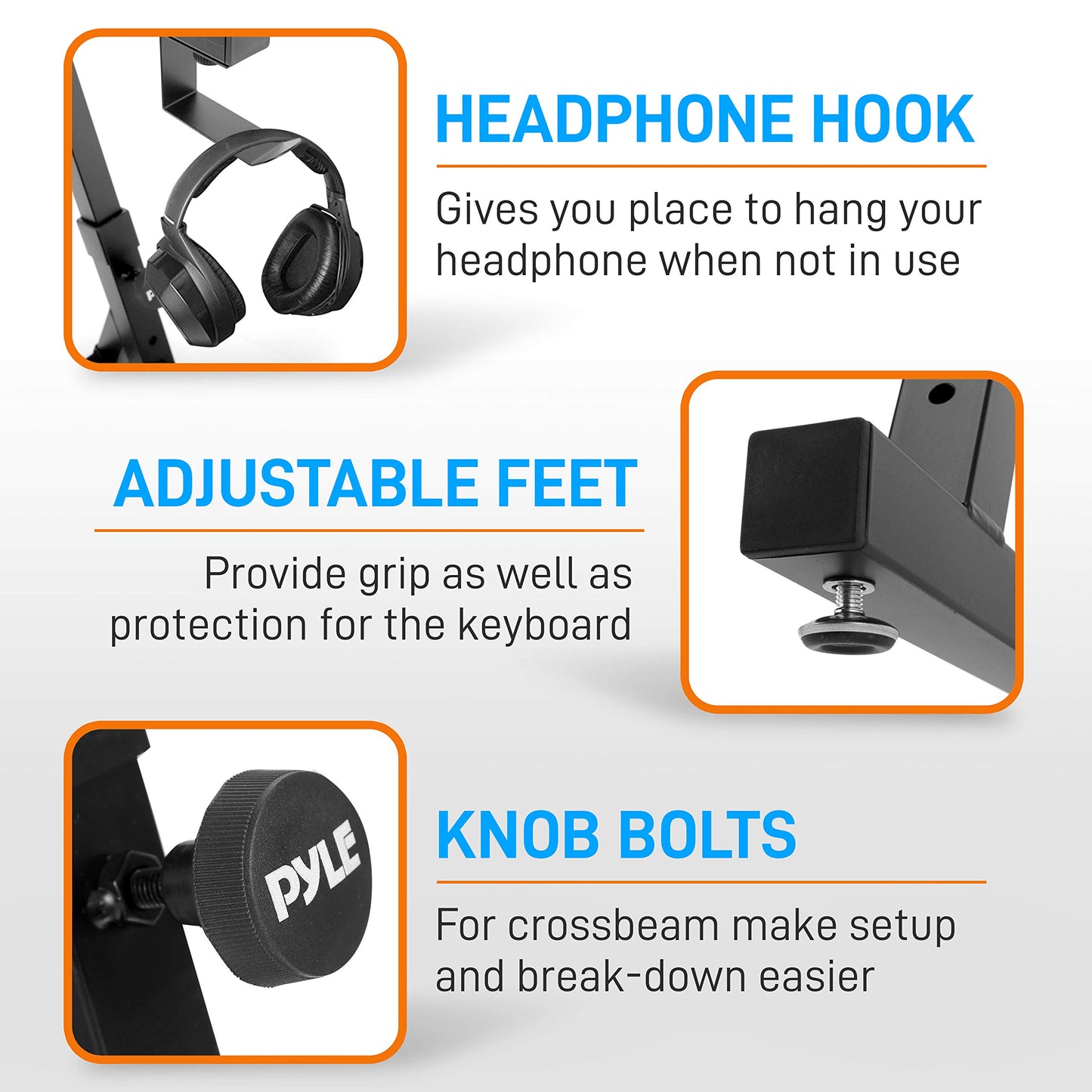 PYLE Heavy-Duty Multi-Functional Music Stand - Z Style & Portable, 2nd Tier, Height & with Adjustment, Digital Keyboard Stand, Rack Case w/Ergonomic Design, for Home Studio etc. - Pyle PKST2TZ , black