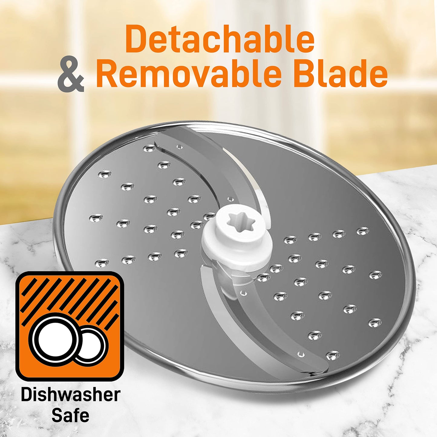 NutriChef Food Processor Slicing/Shredding Disc - Stainless Steel - Compatible with NCFP8 - Detachable & Removable - Dishwasher Safe - Easy to Install & Clean - Berry