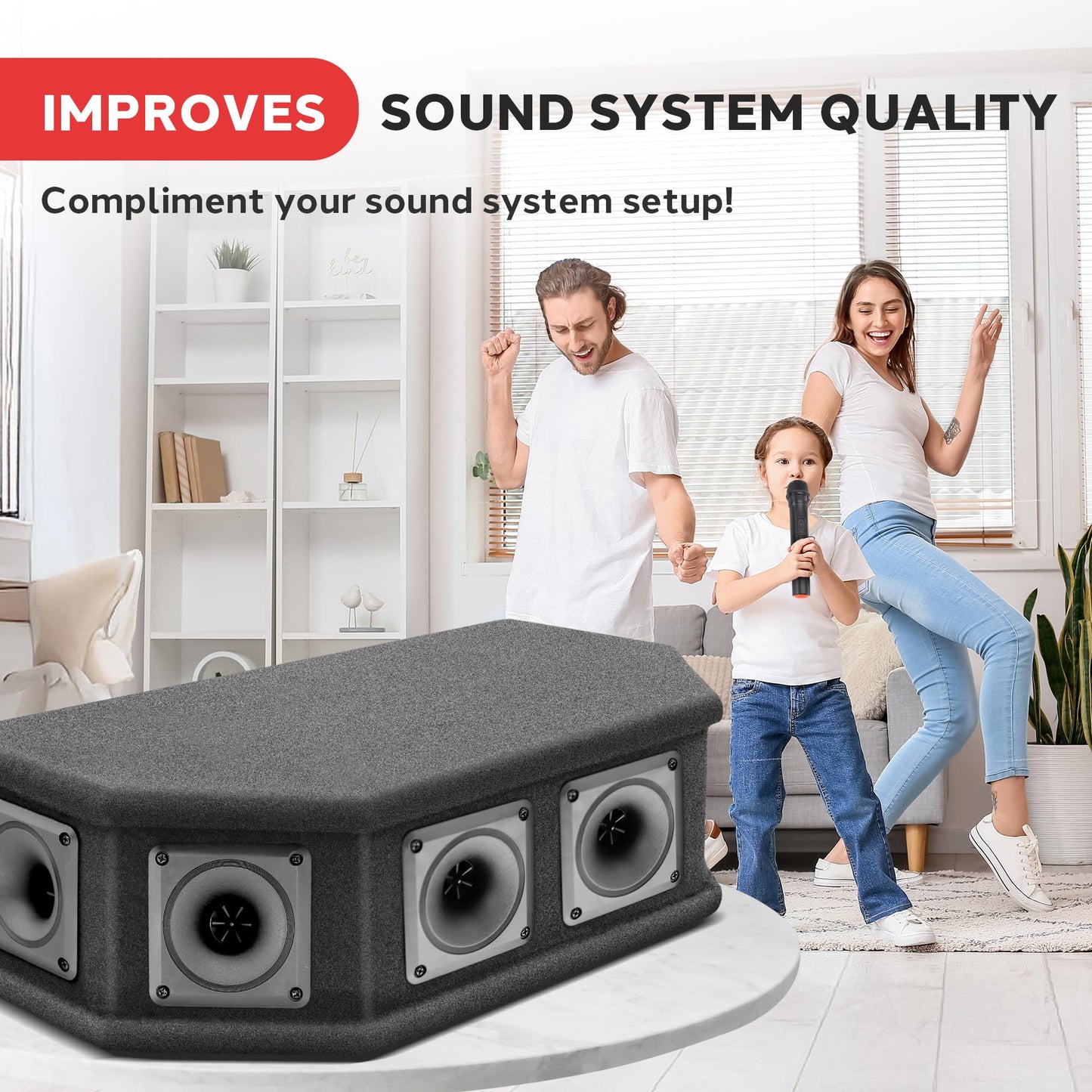 Pyle-Pro 6 Way DJ Speaker System, 300 Watt Peak Power, 150 RMS, Six 2.5 Inch Piezo Horn Tweeters, 8 Ohm Impedance, Full Range Audio Reproduction, Black Carpeted Finish