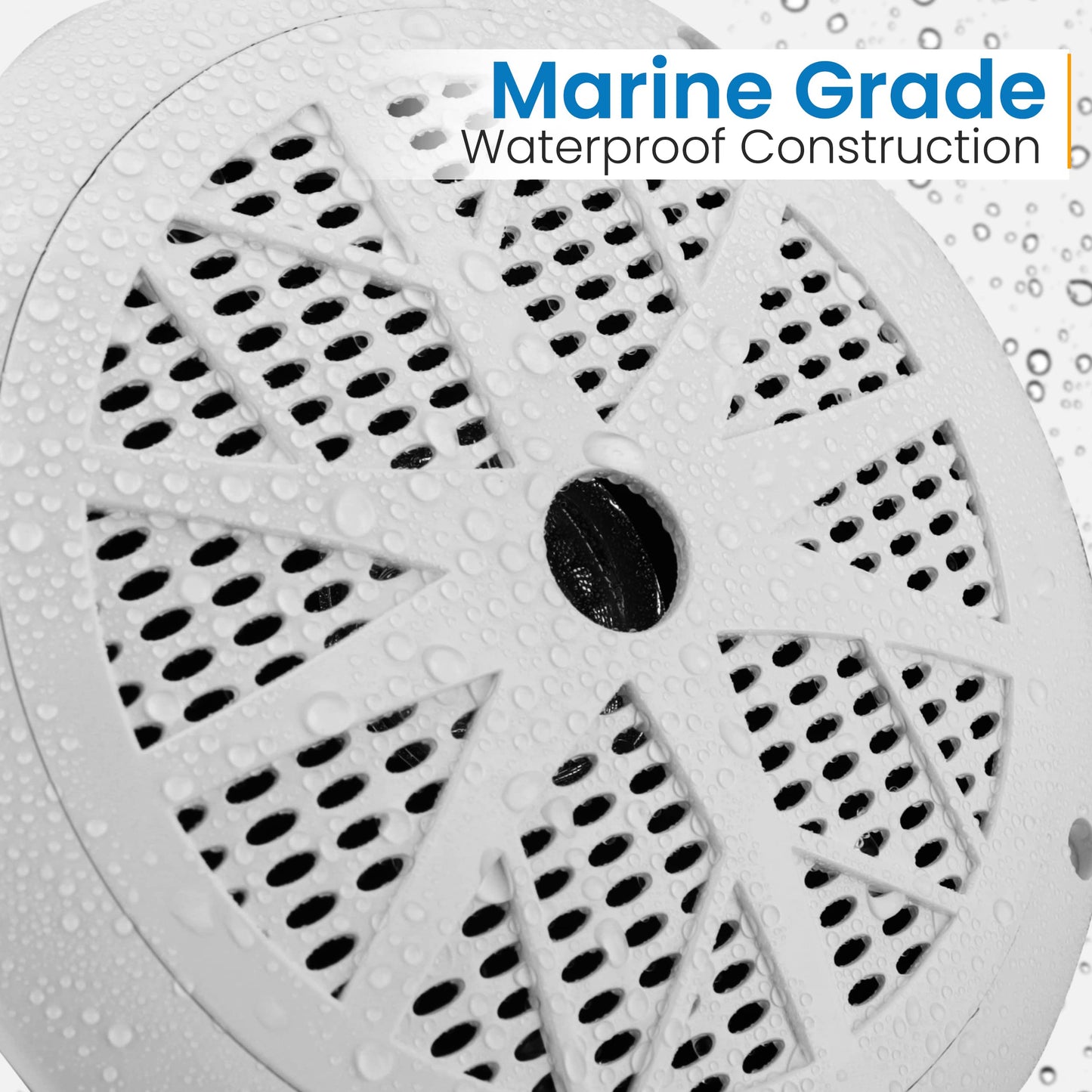 Pyle 6.5 Inch Dual Marine Speakers - 2 Way Waterproof and Weather Resistant Outdoor Audio Stereo Sound System with 120 Watt Power, Polypropylene Cone and Cloth Surround - 1 Pair - PLMR61W (White)