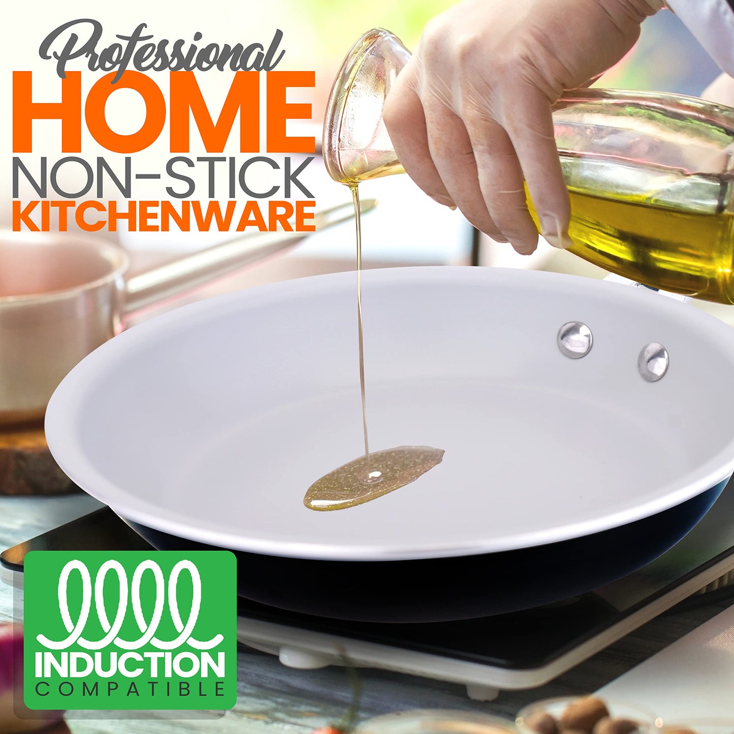 NutriChef 8'' Small Fry Pan - Non-Stick High-Qualified Kitchen Cookware, Heat Resistant Lacquer Outside, (Works with Models: NCCW14SBLU & NCCW20SBLU) - NCCW14SBLUMFP