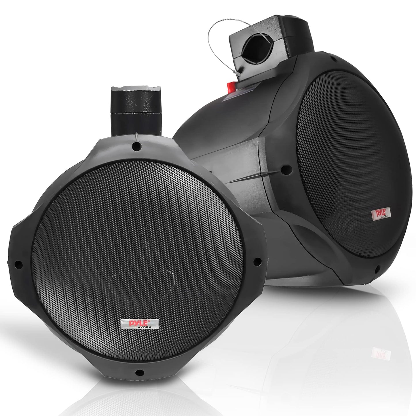 Pyle 6.5 Inch Dual Marine Speakers -2 Way IP44 Waterproof, Weather Resistant Outdoor Audio Stereo Sound System with 200 Watt Power and Poly Mica Cone and Butyl Rubber Surround -1Pair - PLMRB65 (Black)