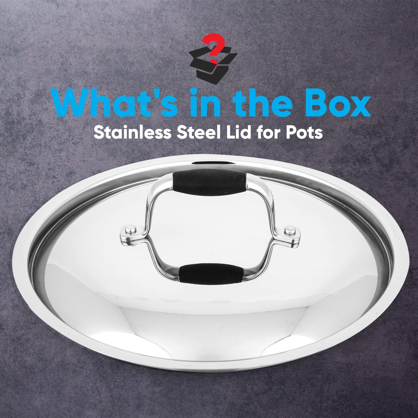 NutriChef Stainless Steel Stockpot Lid - Sturdy and Durable Stain-Resistant Kitchen Cookware Saute Pan Stock Pot Lid w/Handle - Works w/Kitchenware Pots & Pans Set Model NCSSS12
