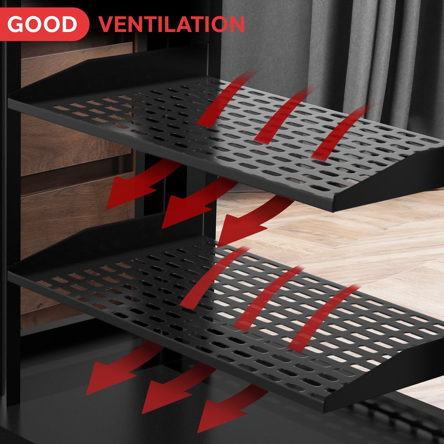 Pyle 19-Inch 1U Server Rack Shelf - 6 pcs. Vented Metal Shelves for Optimal Airflow, Wall or Rack MountableSupports up to 110 lbs, 17 x 10’ Shelf Tray for Cabinets, Computers & Network Equipment