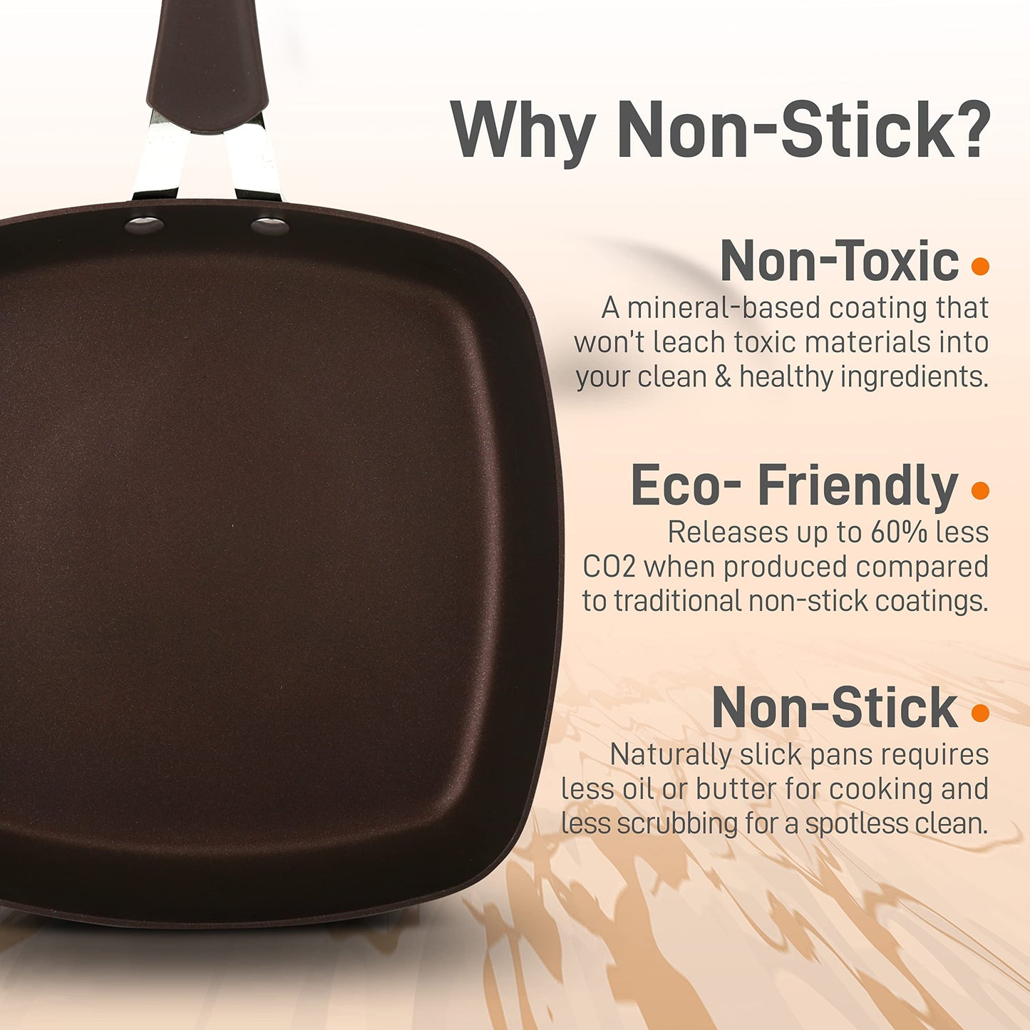 NutriChef 9.45'' Grill Pan - Non-Stick High-Qualified Kitchen Cookware, Safe for Gas, Electric, Ceramic & Induction Counter Cooktops (Works with Models: NCCW14SBR & NCCW20SBR) NCCW14SBRGRILLP